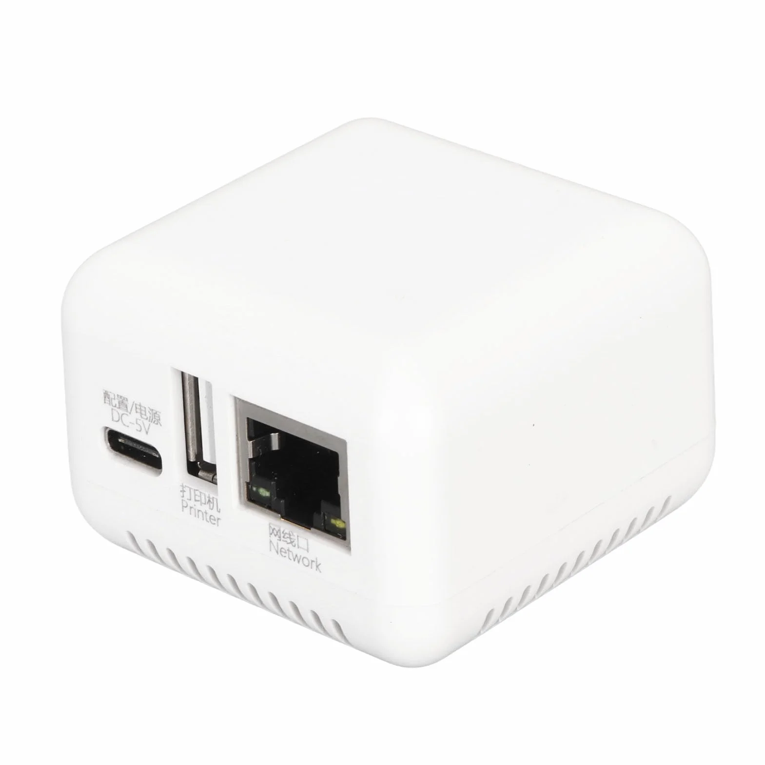 Bewinner Servidor de ImpresióN Inalámbrico, Adaptador de Servidor de Impresora LAN USB 2.0, Servidor de ImpresióN de Red Inalámbrico N USB 2.0 de 1 Puerto con Tipo C y Puerto USB para