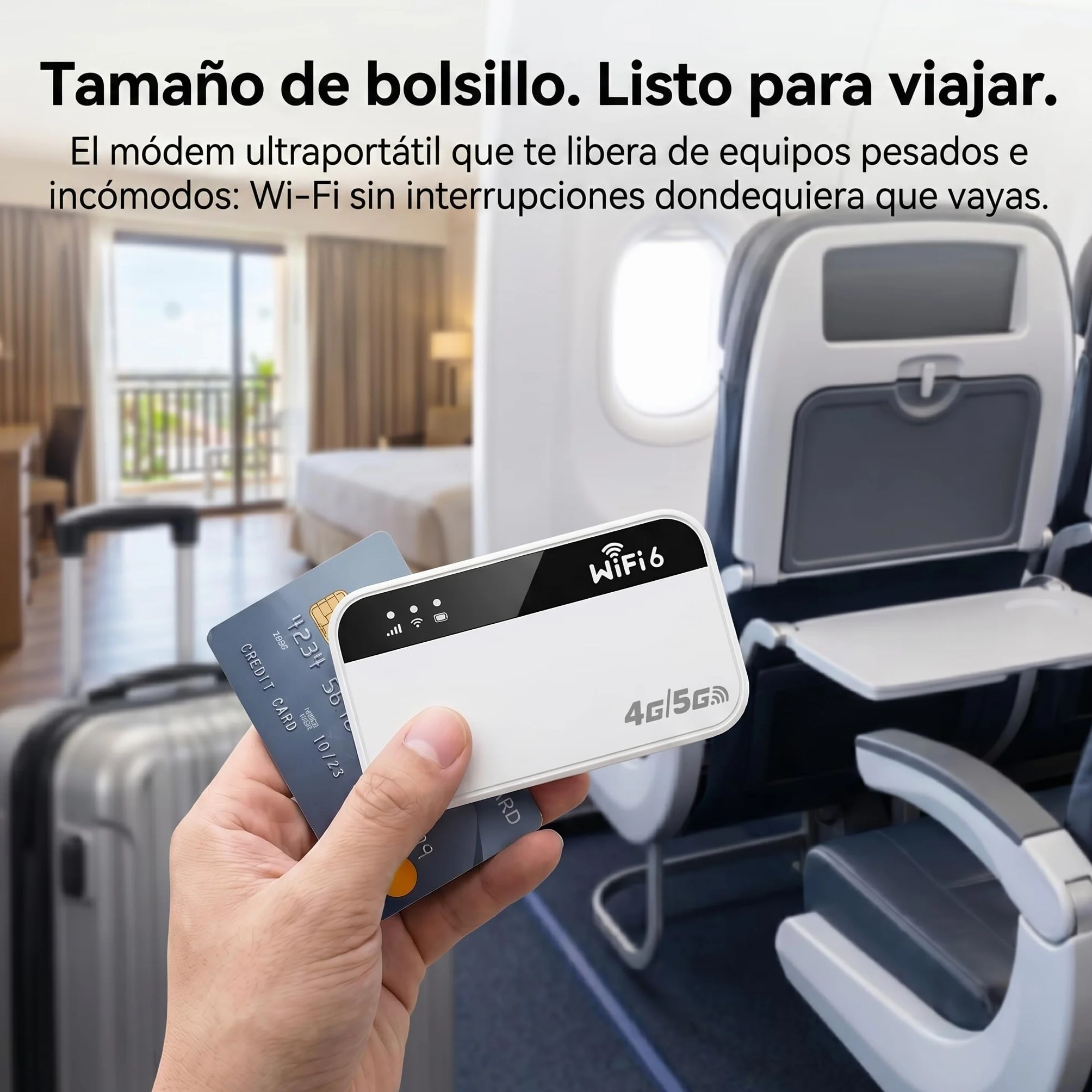 Router WiFi 5G Portátil Ultraligero 3000mAh 14h Autonomía 32 Dispositivos WPA2 Compatible Operadores M2
