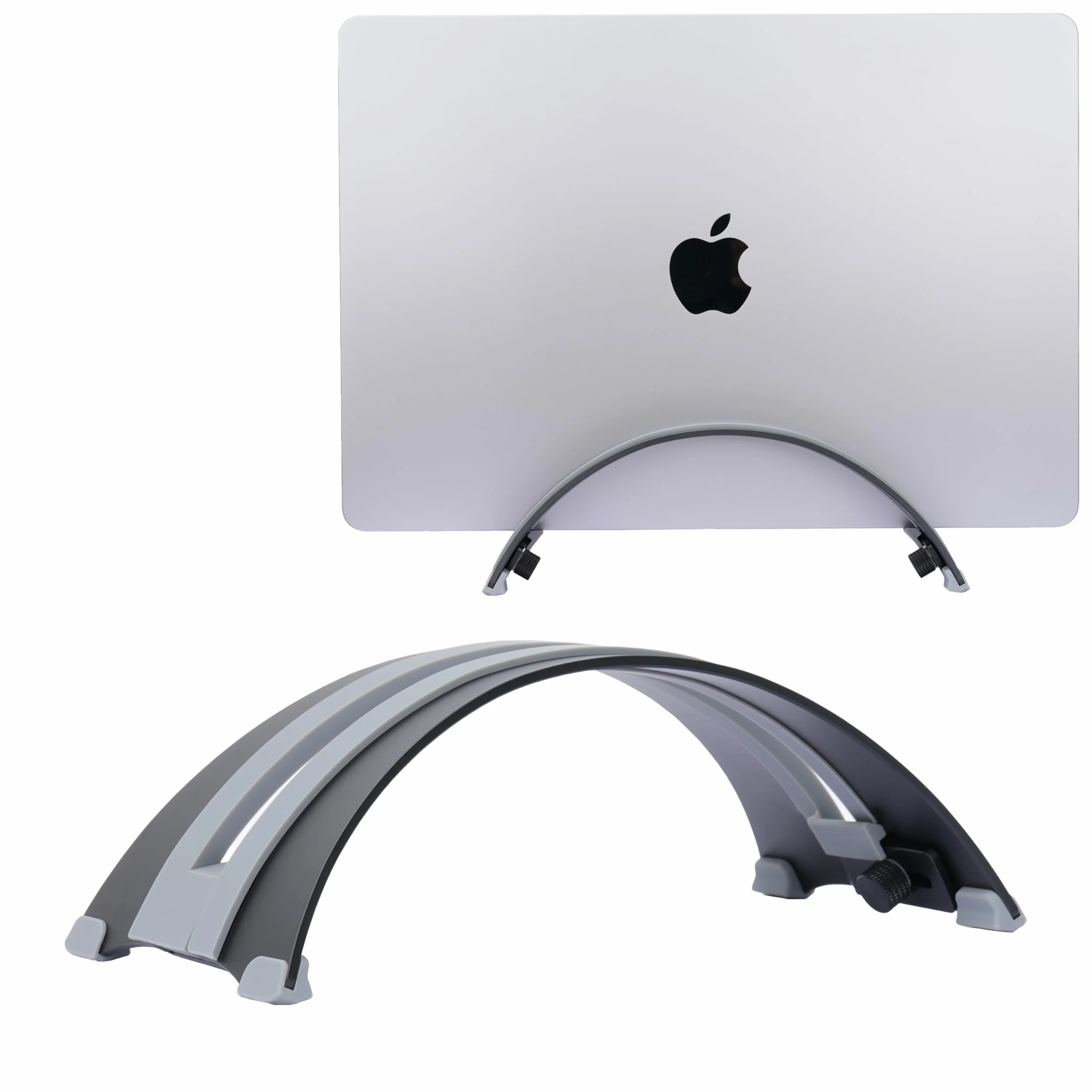 Soporte Vertical Ajustable para Portátil - Aluminio 6061, Acabado Anodizado, Compatible con Todos los Portátiles, Diseño Ventilado, Almohadillas Antideslizantes de Silicona