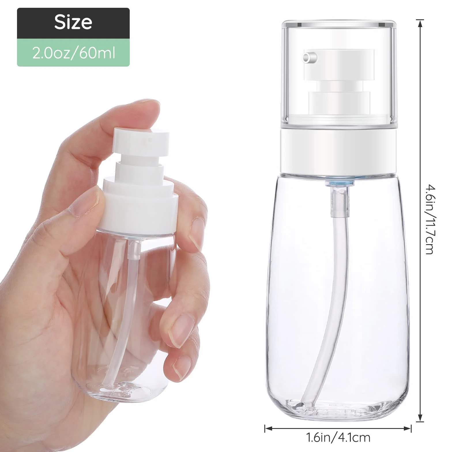 Segbeauty 3 Piezas Botella de Loción 60ml Dispensador Transparente Recargable