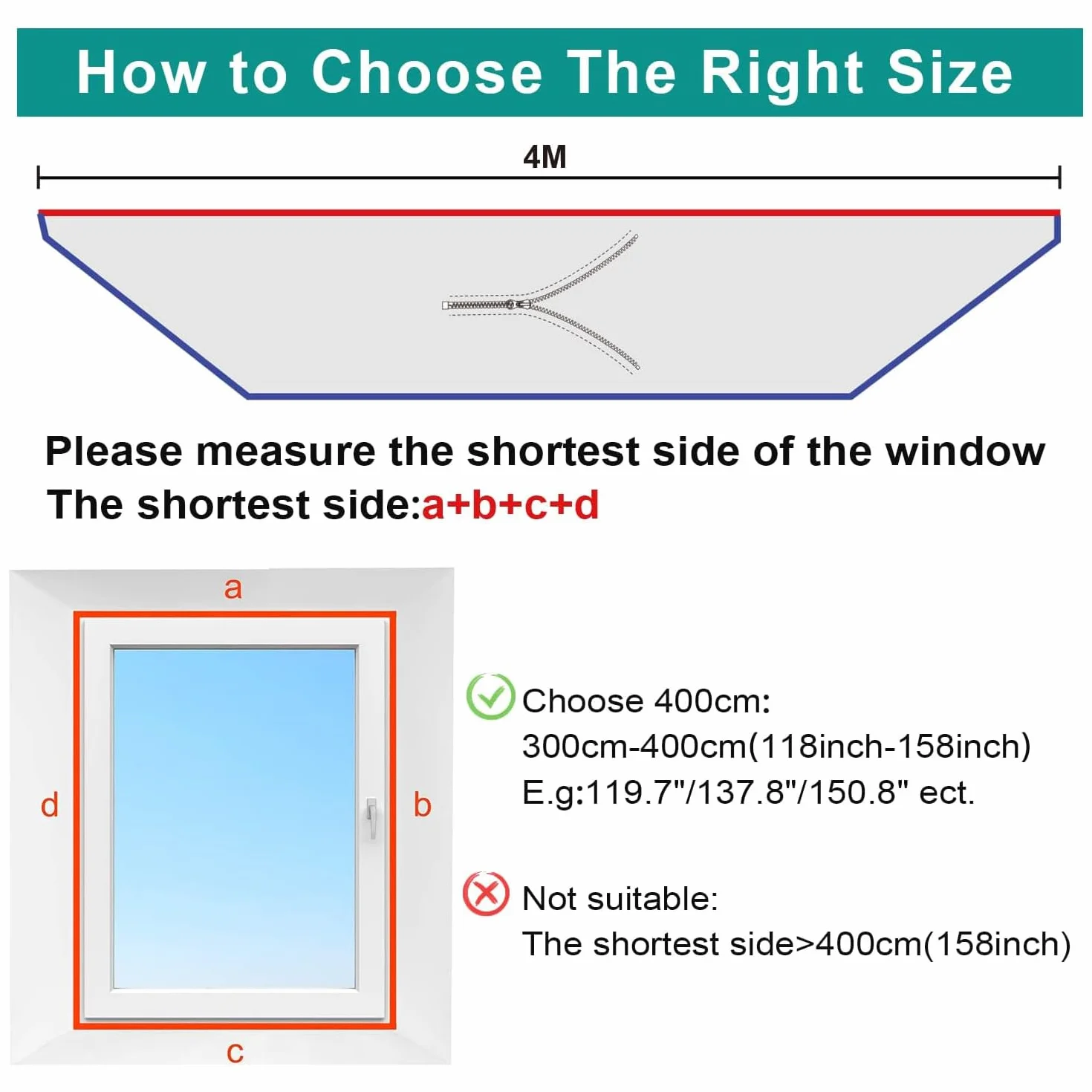 Sello de ventana de aire acondicionado impermeable 400 cm para AC portátil