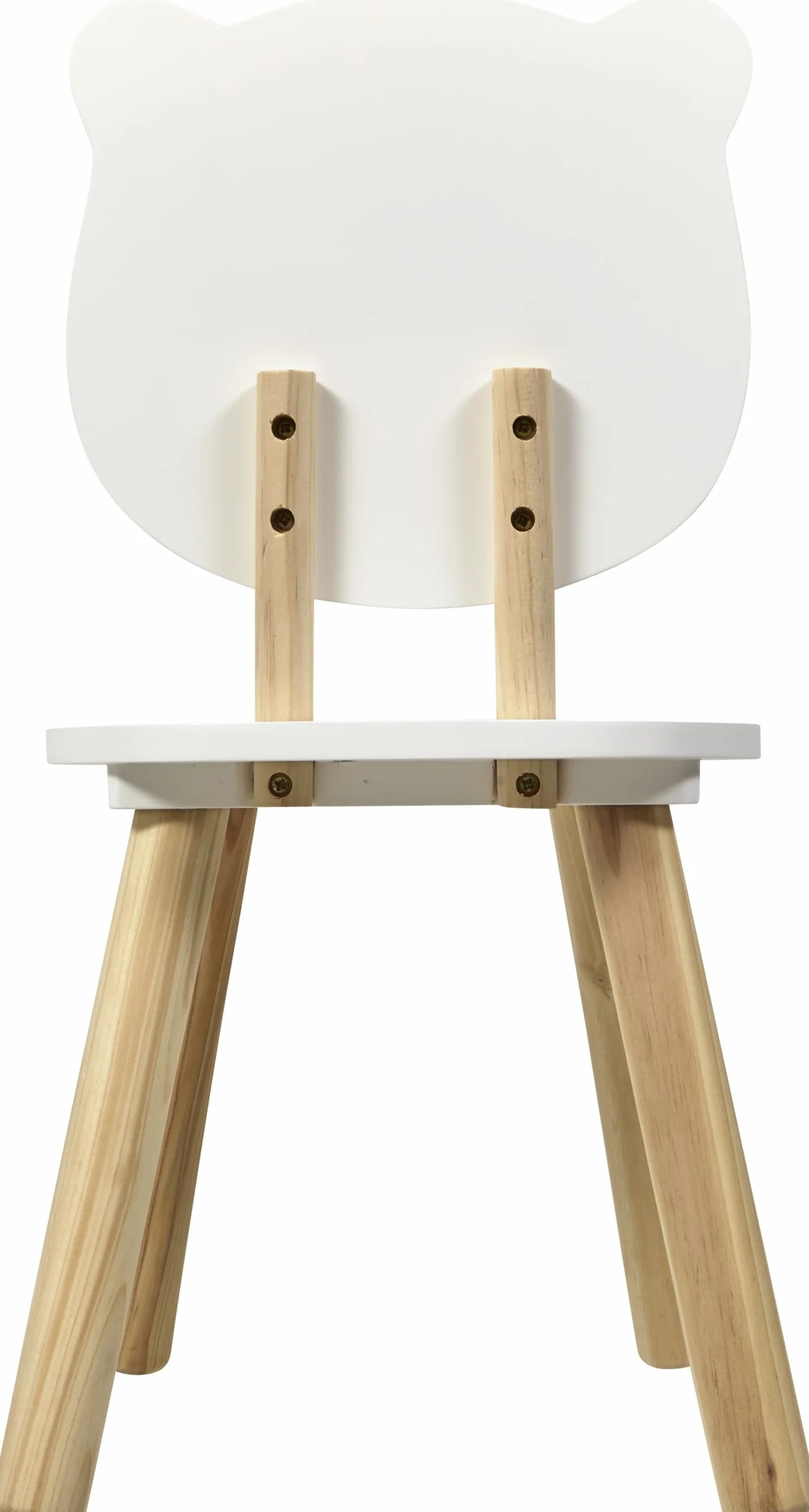 Atmosphera Silla infantil suave oso blanco madera natural 26x26x49 cm