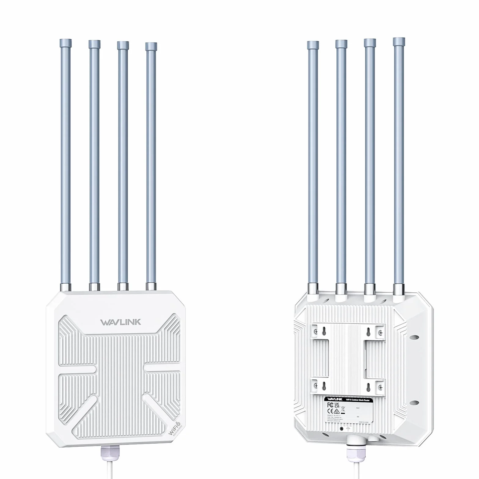 WAVLINK WiFi6 Outdoor Access Point, Long Range Outdoor WiFi, Dual Band 2.4G+5G AX3000 Mesh Extender con antenas PoE/4x8dBi High-Gain/IP67 Protección contra la intemperie