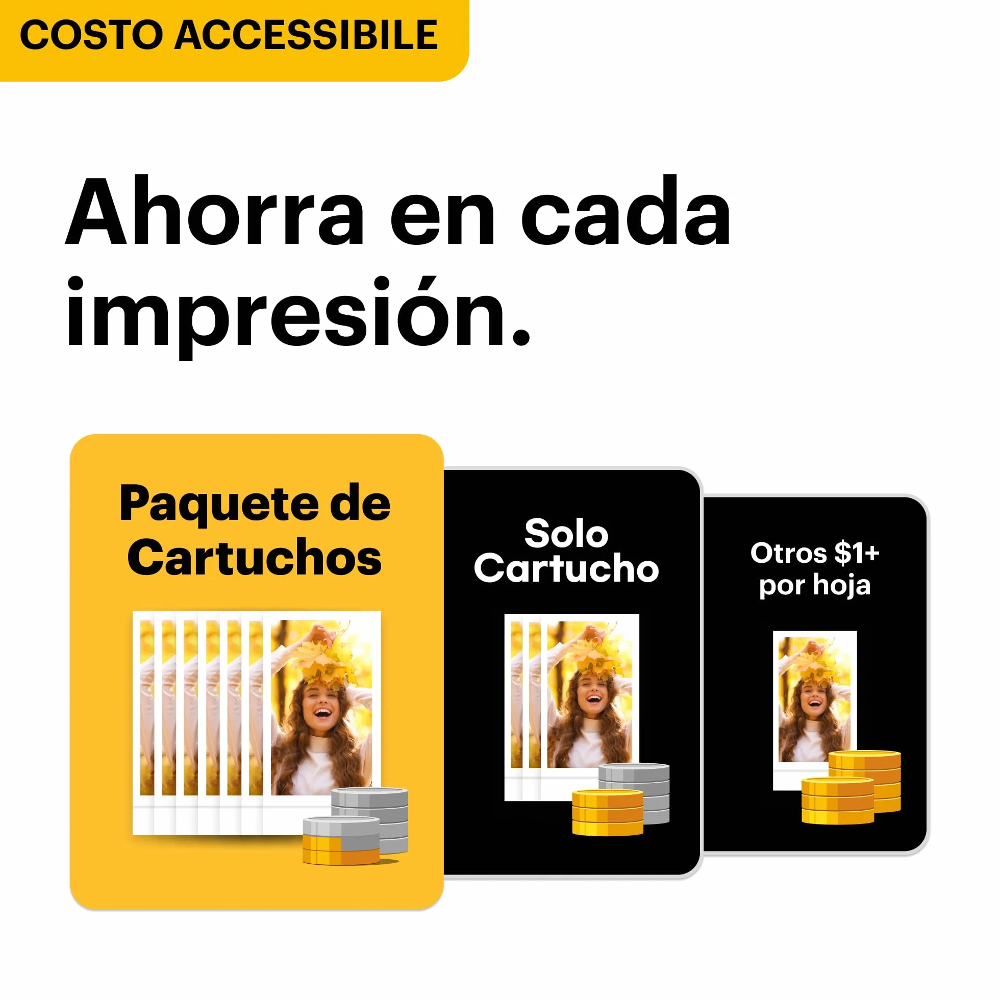 KODAK Mini 2 Retro 4Pass Impresora de Fotos Portátil (5,3x8,6cm) + Pack de Regalo con 68 Hojas (8 Hojas Iniciales + 60 Hojas) - Amarillo