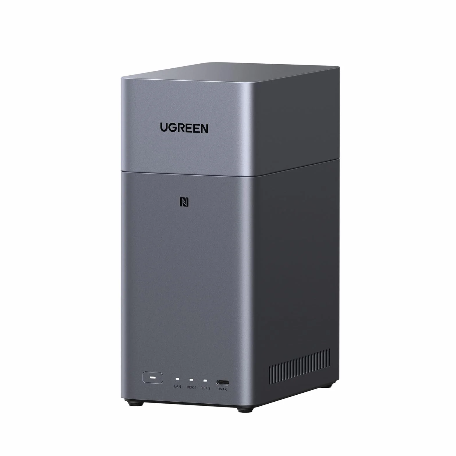 UGREEN NASync DH2300 NAS de Escritorio 2 Bahías, 4GB RAM, Conexión NFC One-Touch, LAN 1GbE, Álbum de Fotos AI, NAS Fácil para Principiantes, Servidor NAS para Hogar (Sin Discos) (DH2300)