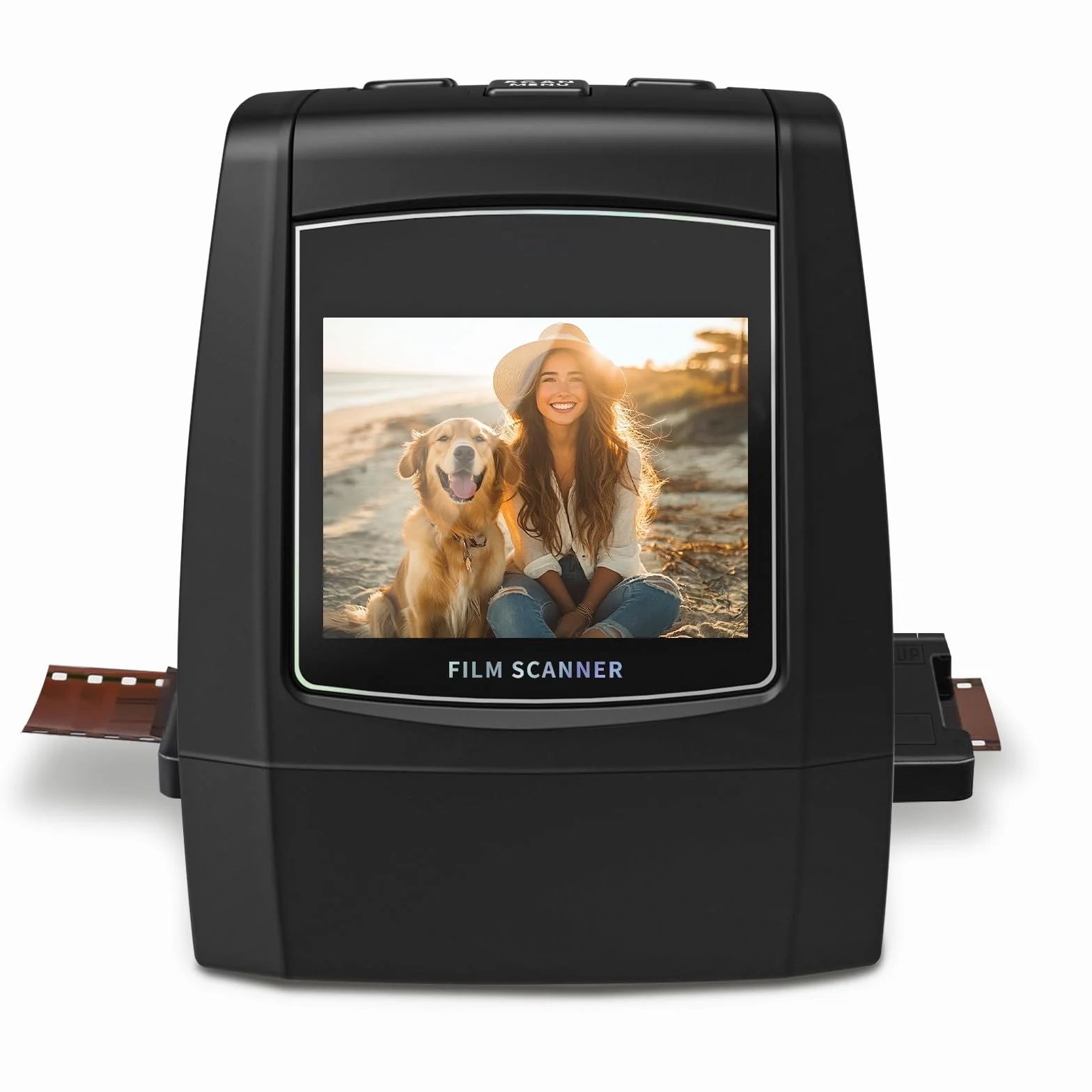 Escáner digital de diapositivas, escáner de diapositivas independiente y escáner negativo Convierte negativos y diapositivas de película de 35 mm, 126, 110, Super 8 y 8 mm en imágenes JPEG, pantalla