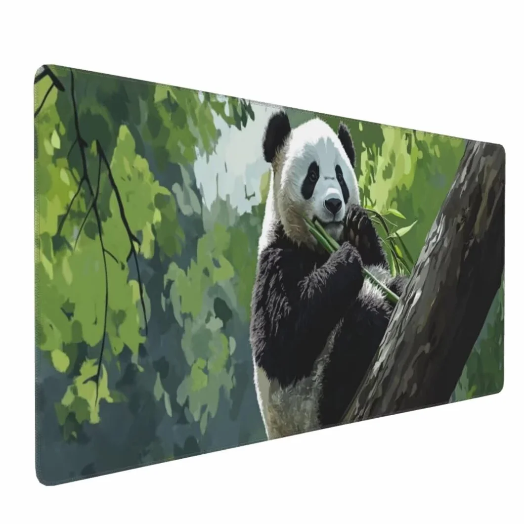Alfombrilla Ratón XXL, 1000x600x3mm Impermeable Alfombrilla Ratón Bosque Panda Gigante Alfombrilla Raton, Mouse Pad XXL Base Antideslizante Mejora Precisión Velocidad, Ideal Oficina Accesorio Gaming