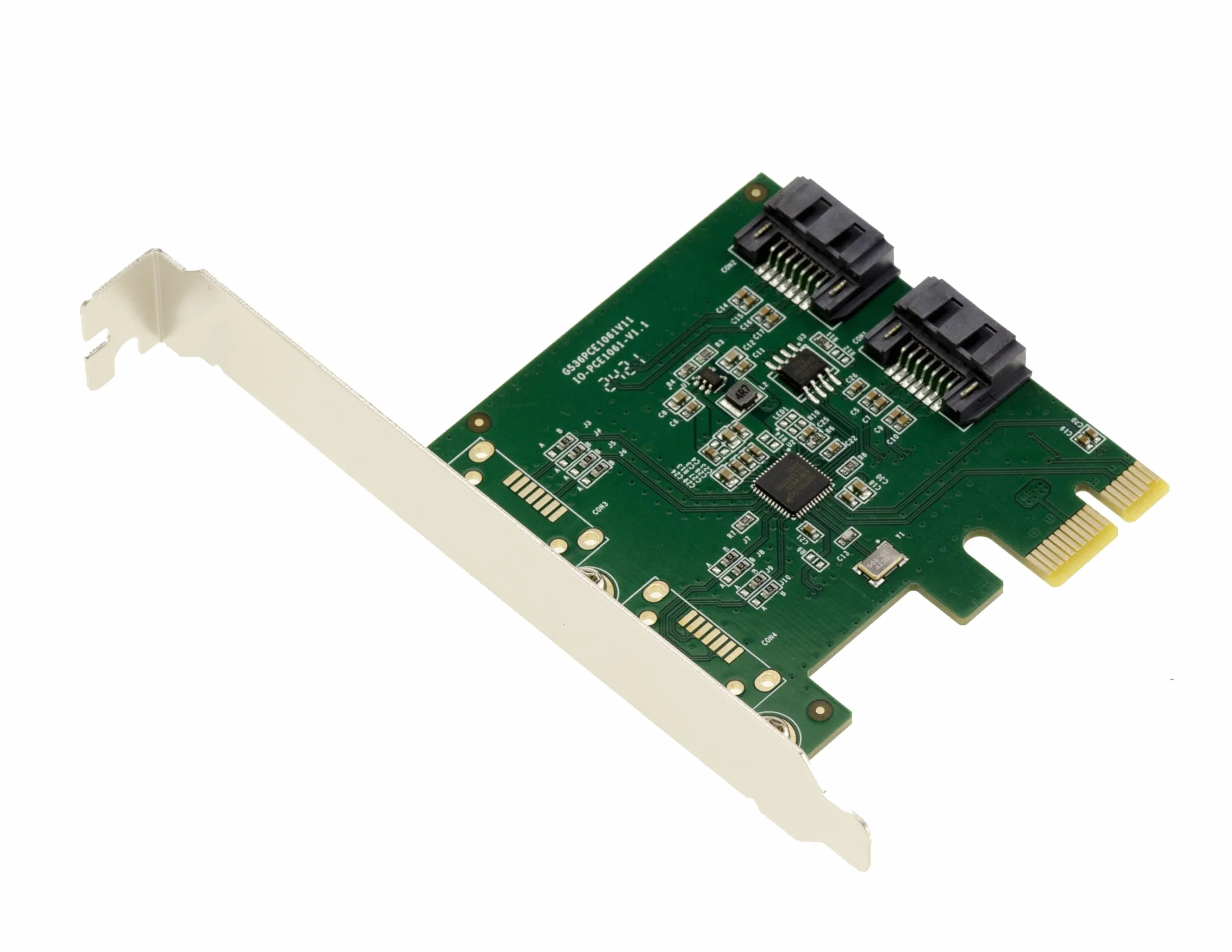 KALEA-INFORMATIQUE Tarjeta controladora PCI Express PCIe 2X SATA 3 6G. Raid 0 1 Span. Soportes de Perfil bajo y Alto con chipset ASM1061R