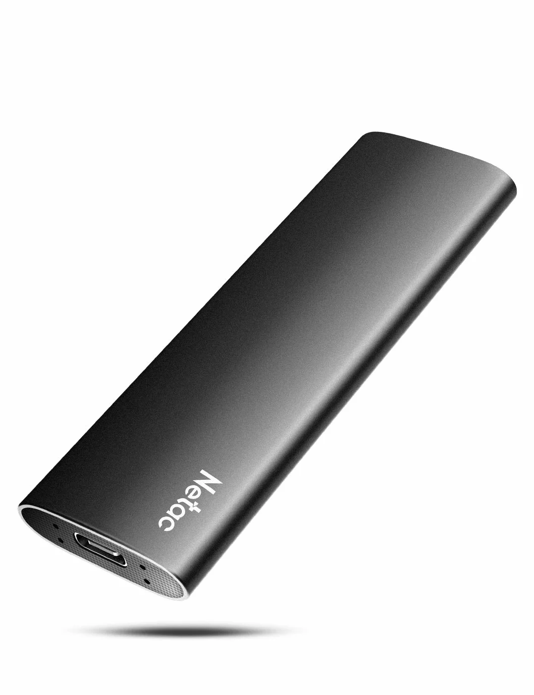 Netac 1TB Disco Duro Externo SSD USB 3.2 Tipo-C Gen 2 Portátil Unidad de Estado Sólido,Negro