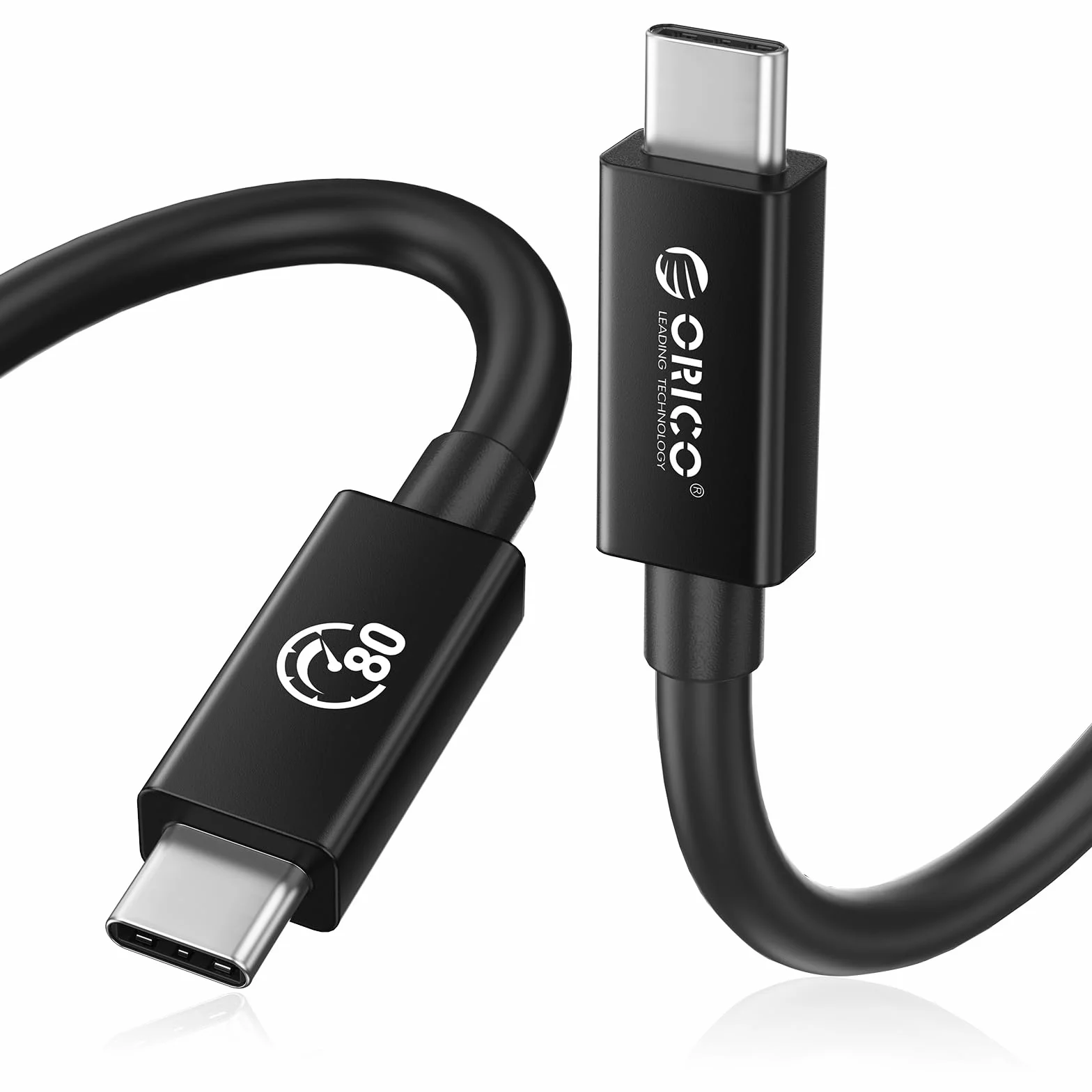 ORICO Cable Thunderbolt 5, 80Gbps Cable USB-C a USB-C, 240W de Potencia, hasta 120Gbps de ancho de banda, pantalla 8K, compatible con Thunderbolt 5/4/3, iPhone 16, MacBook