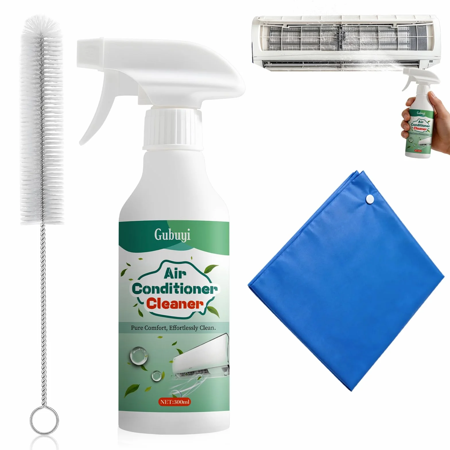 Limpiador de Aire Acondicionado, Aerosol Aire Acondicionado Limpieza de Acción Inmediata, Spray Limpiador para Aire Acondicionado para Aire Acondicionado Dividido Y Móvil-300ml