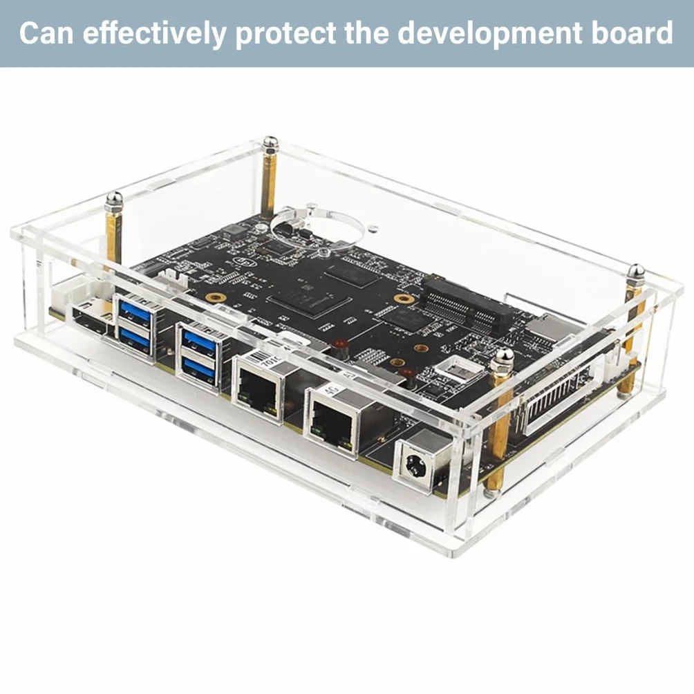Caja acrílica con ventilador para Banana Pi para BPI F3 Board Case Transparentemente