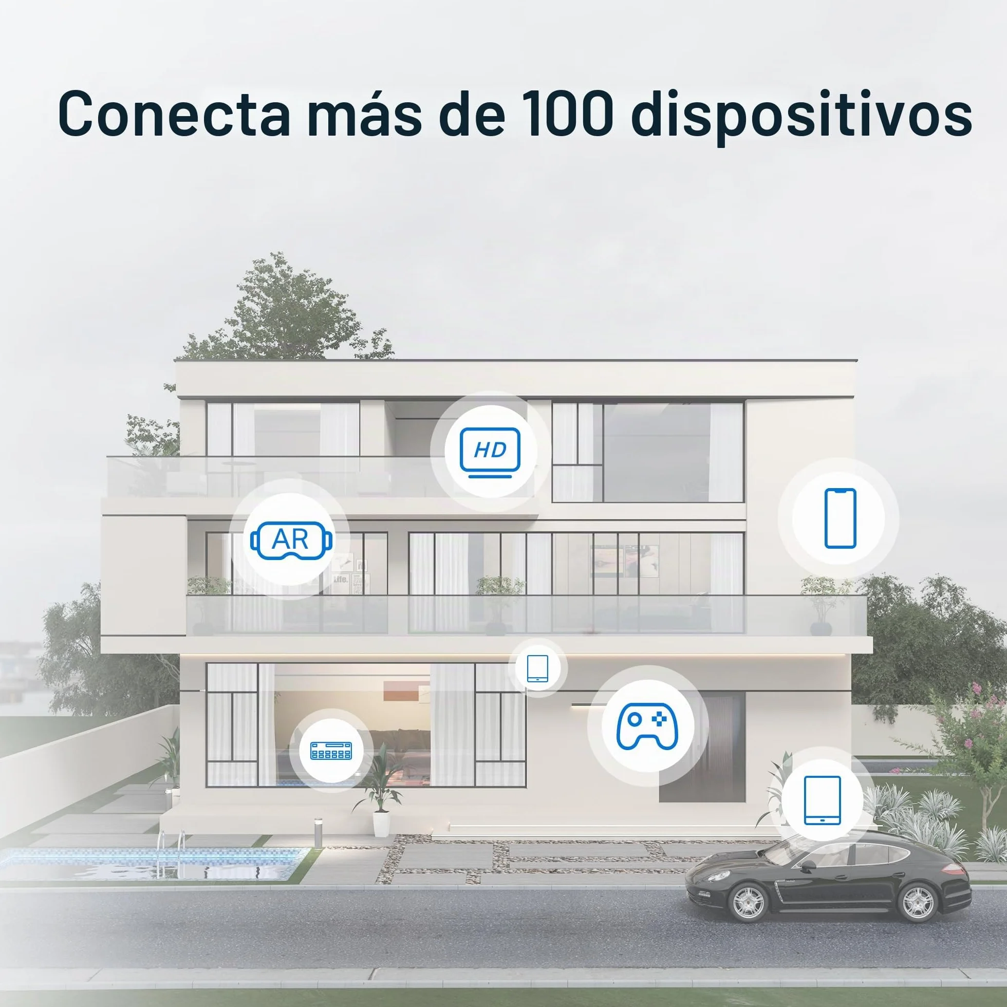 MERCUSYS Halo H1200G (3‑Pack) - WiFi Mesh AC1200 Gigabit Dual Band, Cobertura hasta 320 m², Roaming Inteligente, 1.2 Gbps, 6 Puertos Gigabit, Control por App