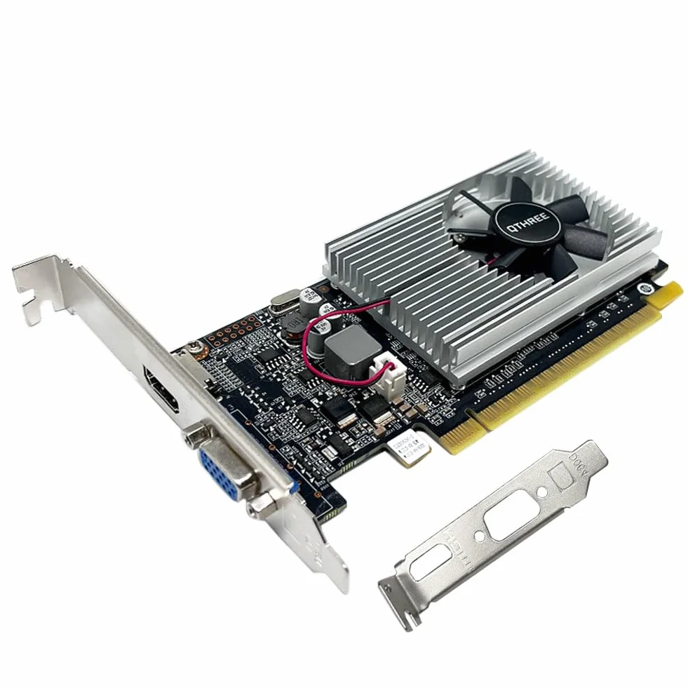 QTHREE Geforce GT 210 1G D3 64-bit Tarjeta Grafica, 1x HDMI, 1x VGA, Low Profile Tarjeta Grafica para Mini pc, PCI Express x16, DirectX 10