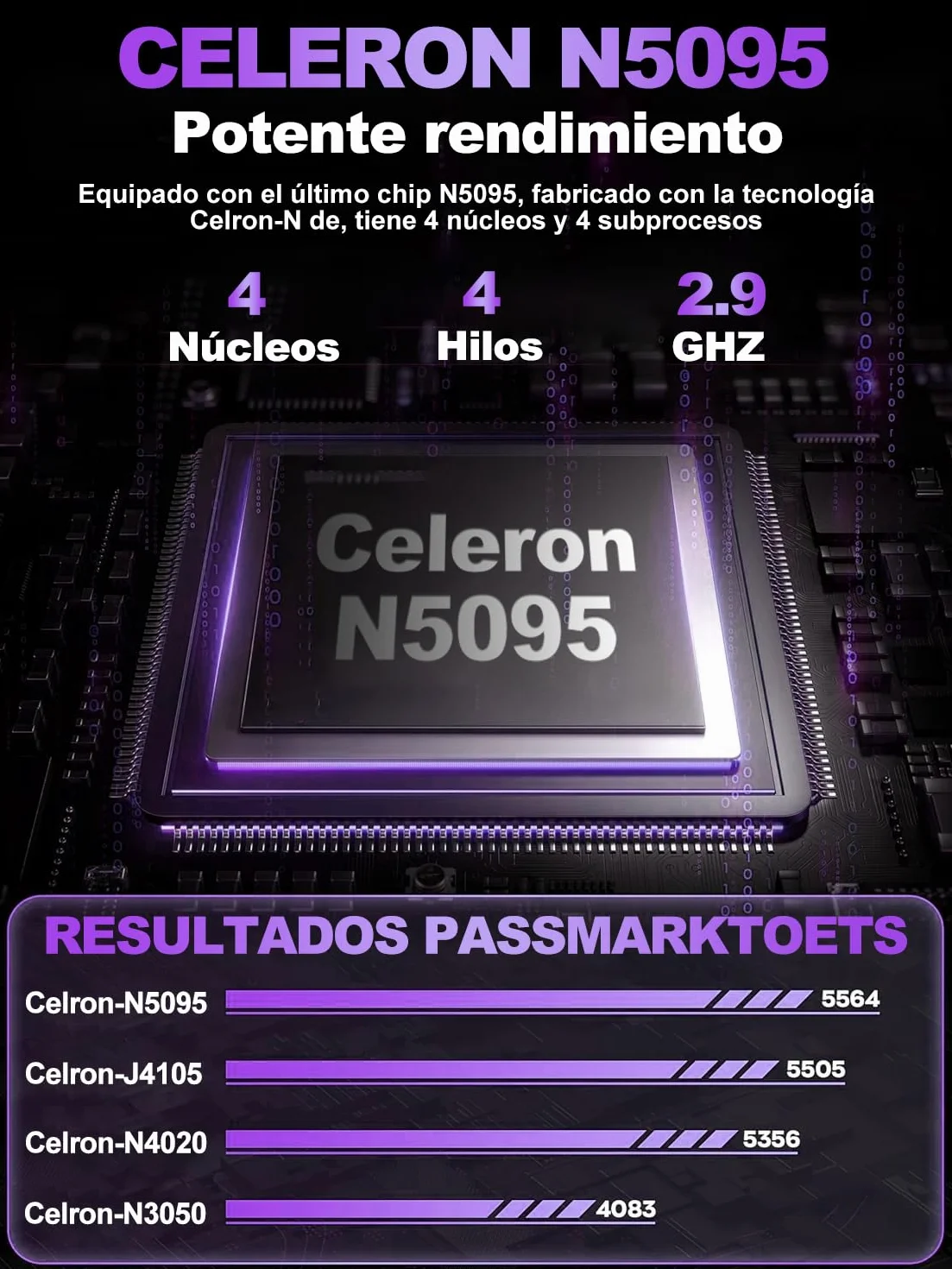 Ordenador Portátil 16 Pulgadas Celeron N5095 Up to 2.9Ghz, Portátil Win 11 con 5G WiFi 12+512GB SSD Expansión 1TB, BT 4.2 Mini Puerto Multimedia Portatiles Ventilador Refrigeración 1920*1200-Morado