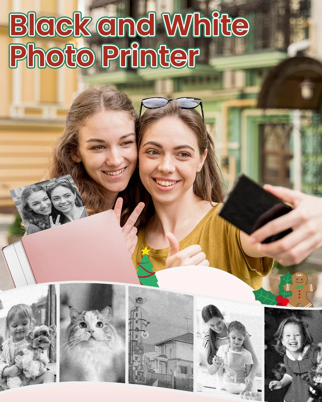 Phomemo M02 - Impresora térmica con 3 Rollos de Papel incluidos, compacta Impresora de Bolsillo inalámbrica para Viajes, Compatible con Android iPhone y iPad para Journal Children Daily Plan, Rosa