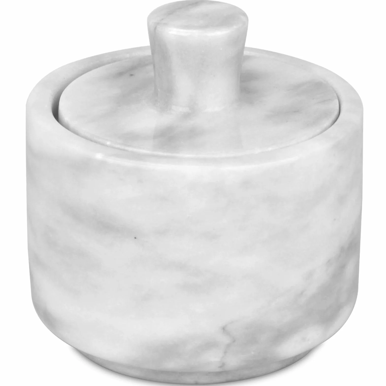 Salero de Mármol con Tapa Cuenco de Piedra para Sal o Pimienta, Recipiente para Tarros, Recipiente para Guardar Cosas (Blanco)