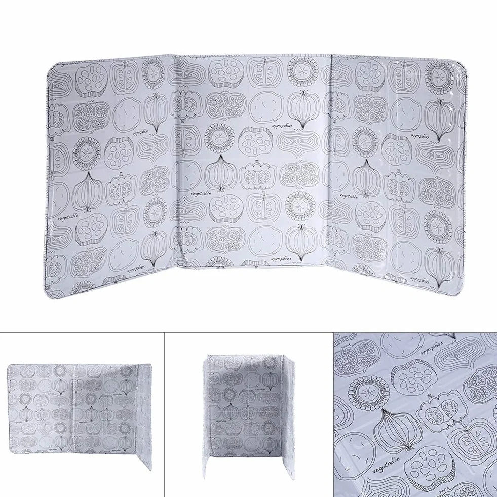 Greensen Burlete de Cocina Antisalpicaduras Plegable para Estufa de Gas, Protector contra Salpicaduras, Diseño Floral, 39x84 cm