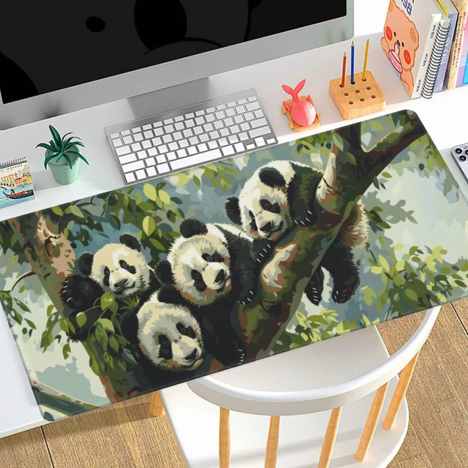 Alfombrilla Ratón XXL 1200x600mm,Alfombrilla de Escritorio Multifuncional,Protector de Mesa Mouse Pad Impermeable,Gaming mousepad Antideslizante para Hogar,Oficina Regalo - animal,Panda gigante ZJ-567