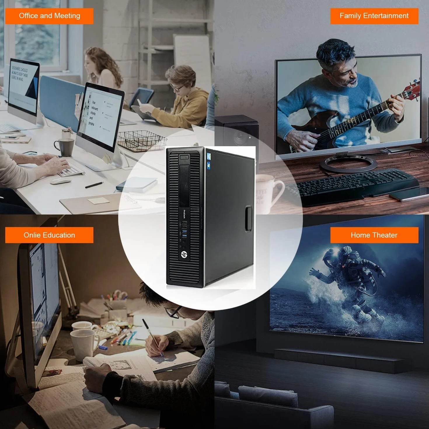 HP EliteDesk 800 G1 SFF PC de escritorio, Intel Core i5-4570, 8 GB de RAM, SSD de 240 GB, teclado EE.UU., WiFi, Bluetooth, Windows 11 Pro (reacondicionado)