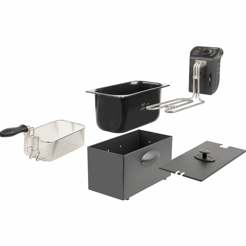 Bestron Freidora de aceite 3,5 litros 2000 vatios control de temperatura zona fría negro