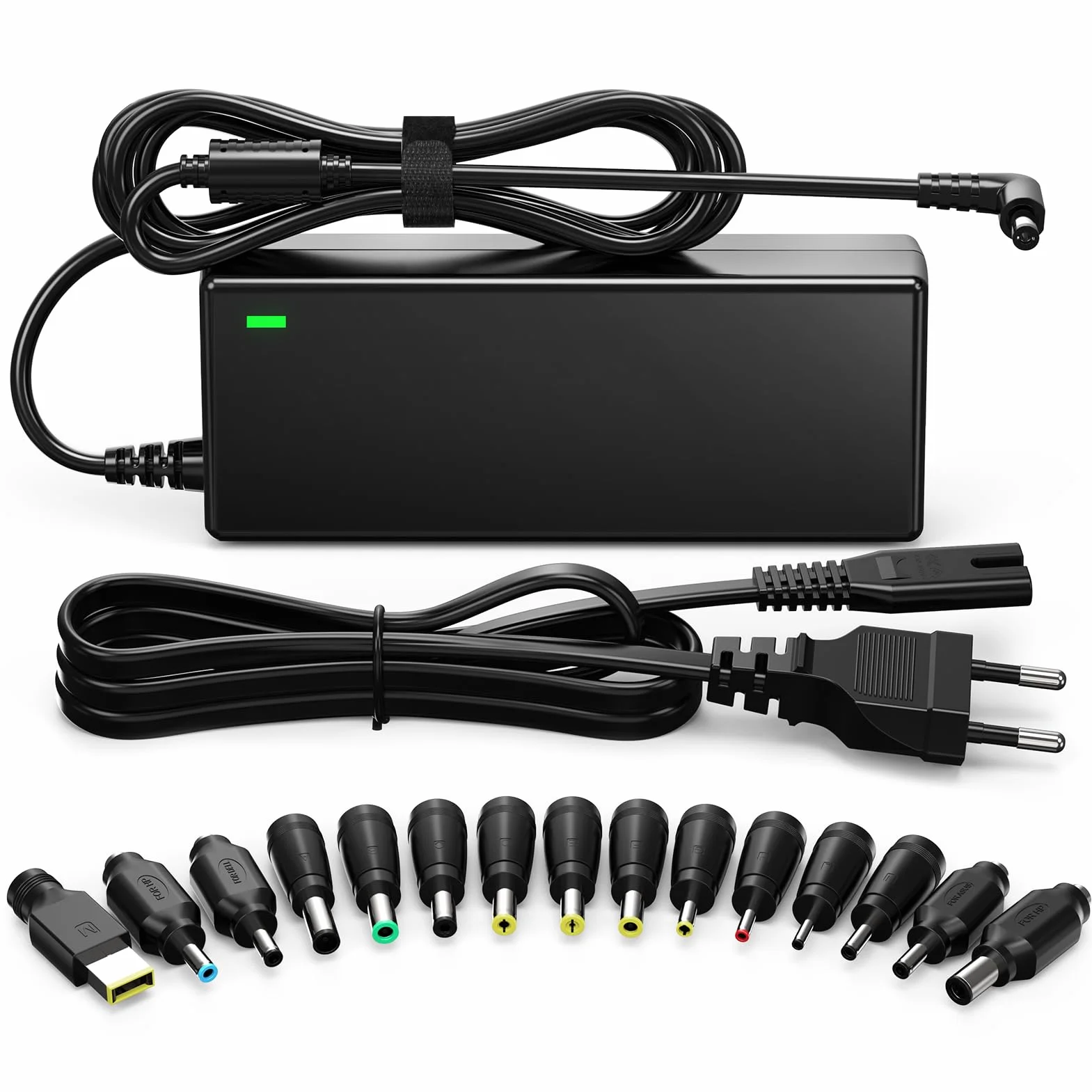 90W Cargador Universal Portatil Fuente de alimentación Adaptador Corriente Cable ordenador para HP Lenovo Acer ASUS Dell Sony Toshiba Fujitsu MSI 15V 16V 18.5V 19V 19.5V 20V 24V con 15 Tip