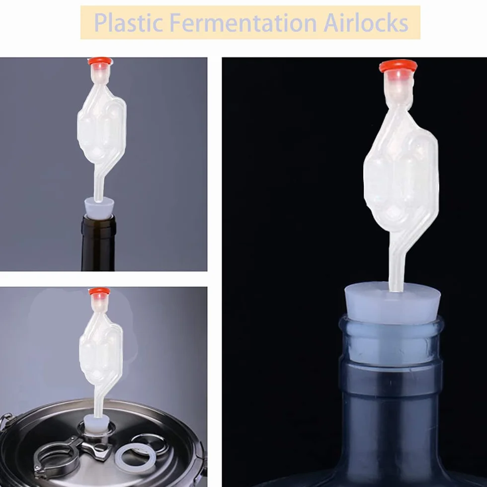 Airlock Fermentacion con Tapón, 3PCS Válvula de Escape de Fermentación para Vino