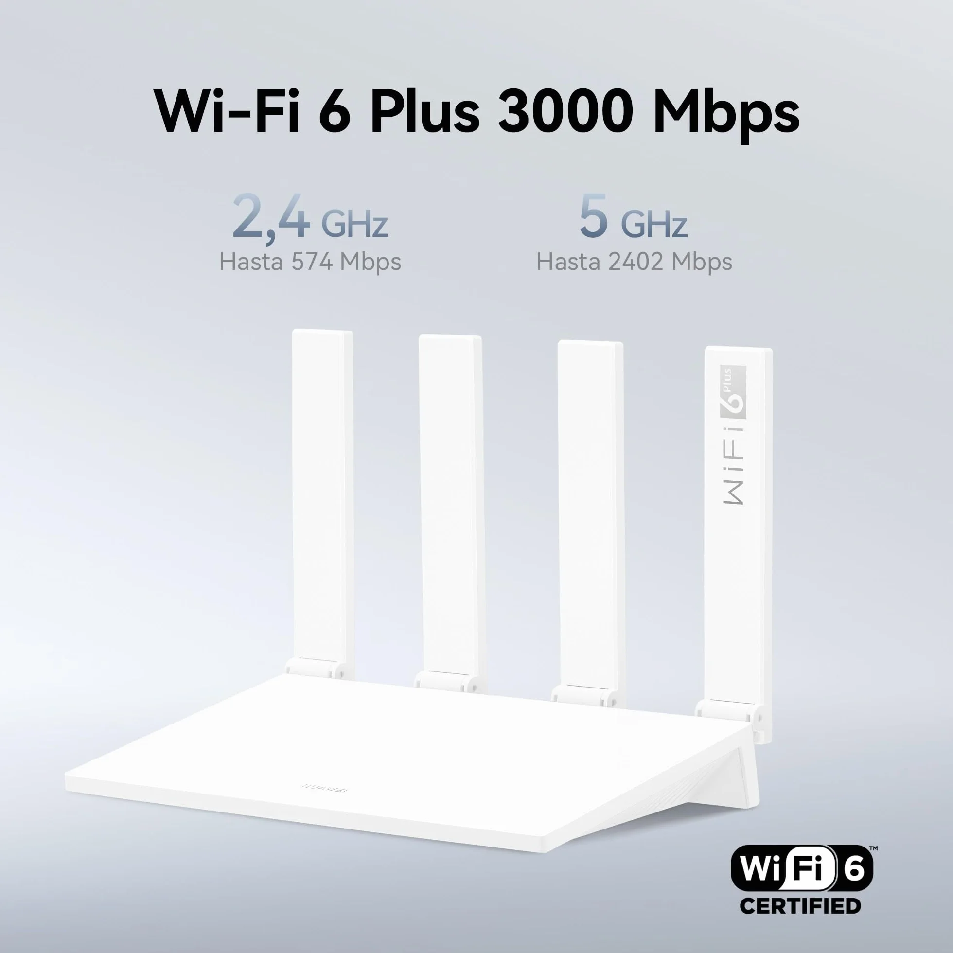 HUAWEI AX3 New Enrutador, Wi-Fi 6 Plus de Banda Dual de 3000 Mbps, 4 Puertos GE WAN/LAN Adaptables Automáticamente, Amplia Cobertura, Diagnóstico Visualizado, Idóneo para Juegos Xbox/PS5/Steam y 8K