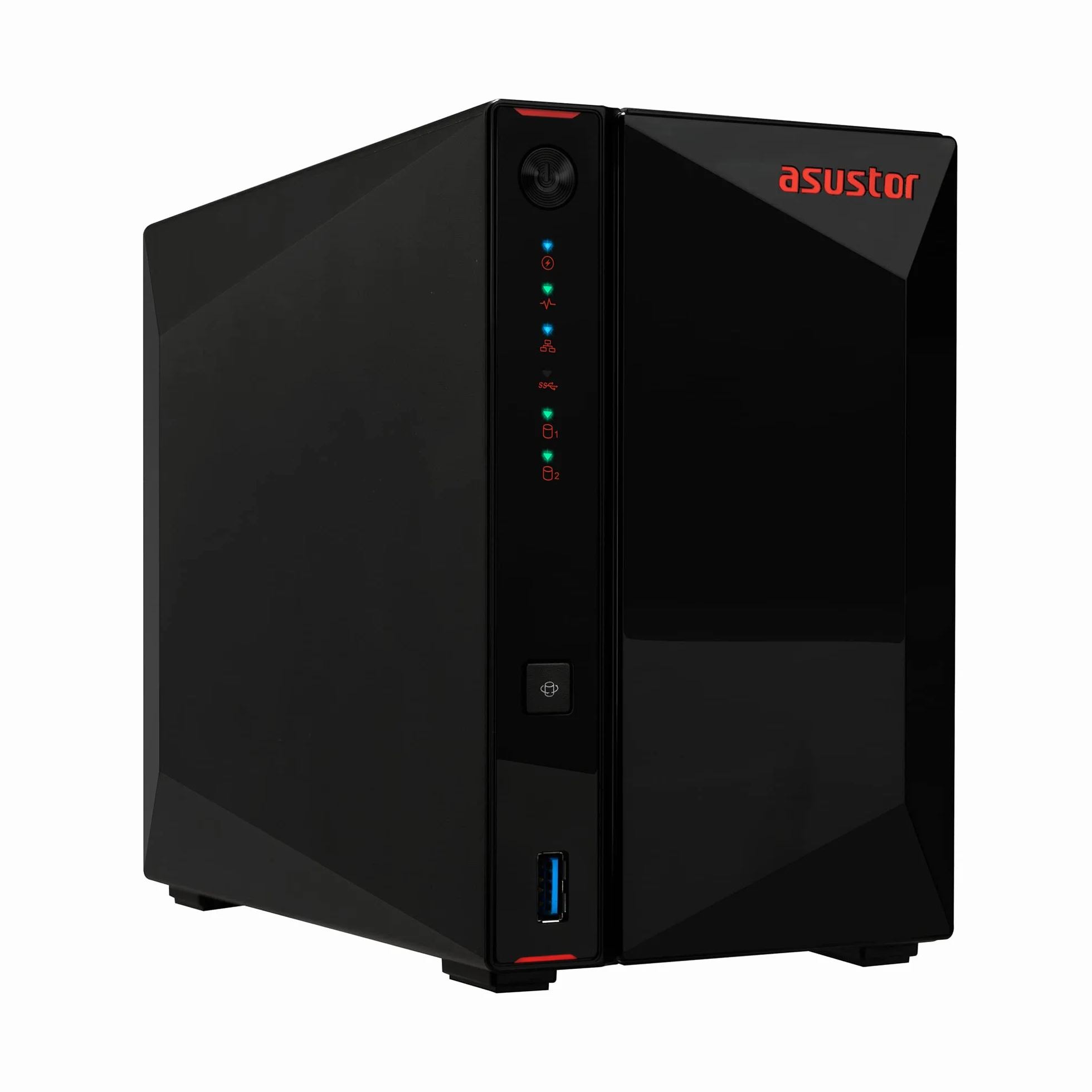 Asustor AS5402T Nimbustor 2 Gen2 - Almacenamiento NAS de 2 Bahías, Cuatro Núcleos a 2,0GHz CPU, 4 Ranuras M.2 SSD NVMe, Doble Puerto de 2,5GbE, 4GB de RAM DDR4, Network Attached Storage (Sin Discos)