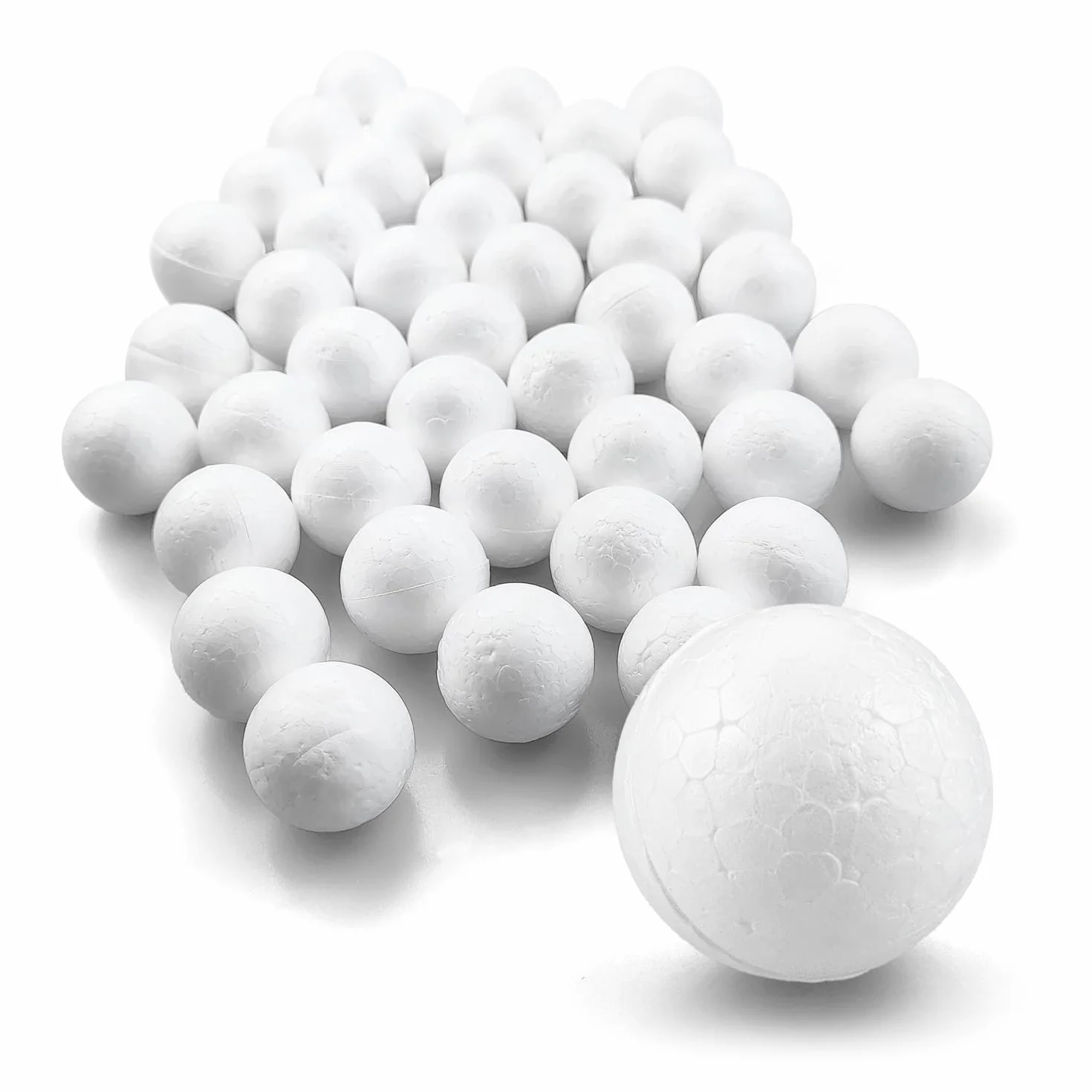 Netuno 48 Bolas de poliestireno 25mm Bolas Manualidades 2,5cm DIY decoración navideña Bolas Espuma Blanca Bolas para artesanía Bolas de poliestireno Bolas Navidad Espuma Poliestireno expandido