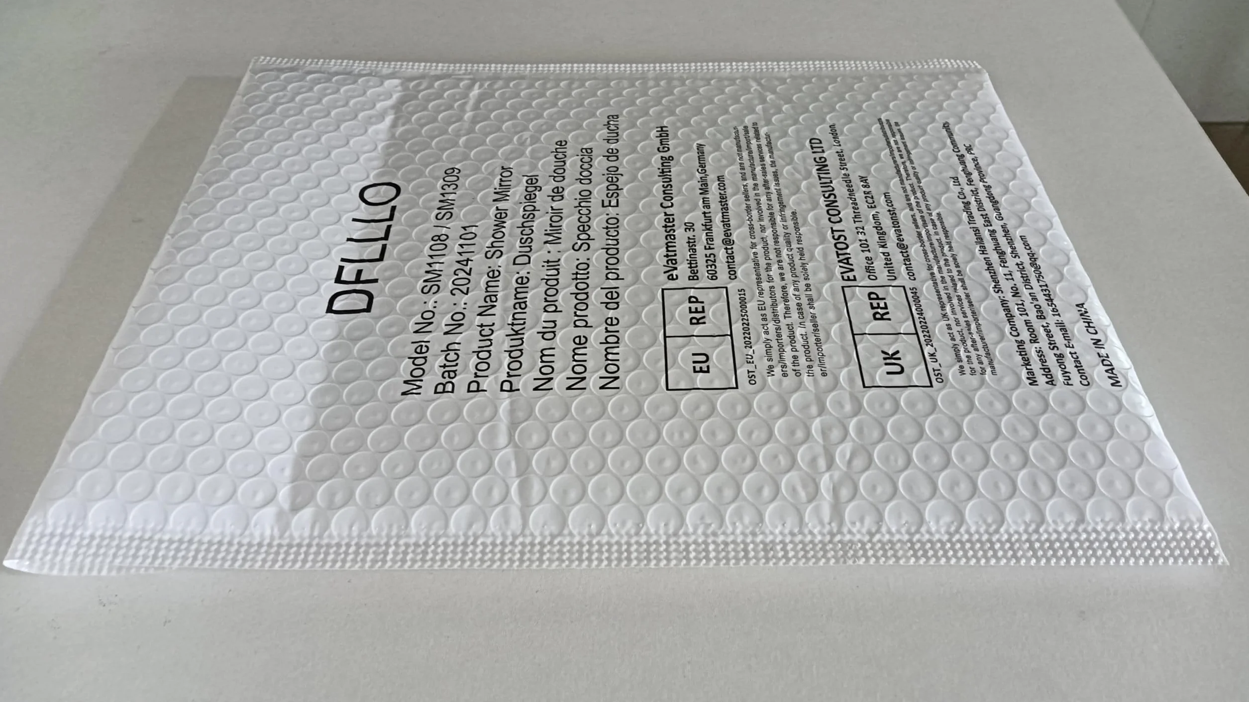 Espejo de Afeitar de Ducha sin Marco 15 x 10 cm Incluye Gancho Adhesivo