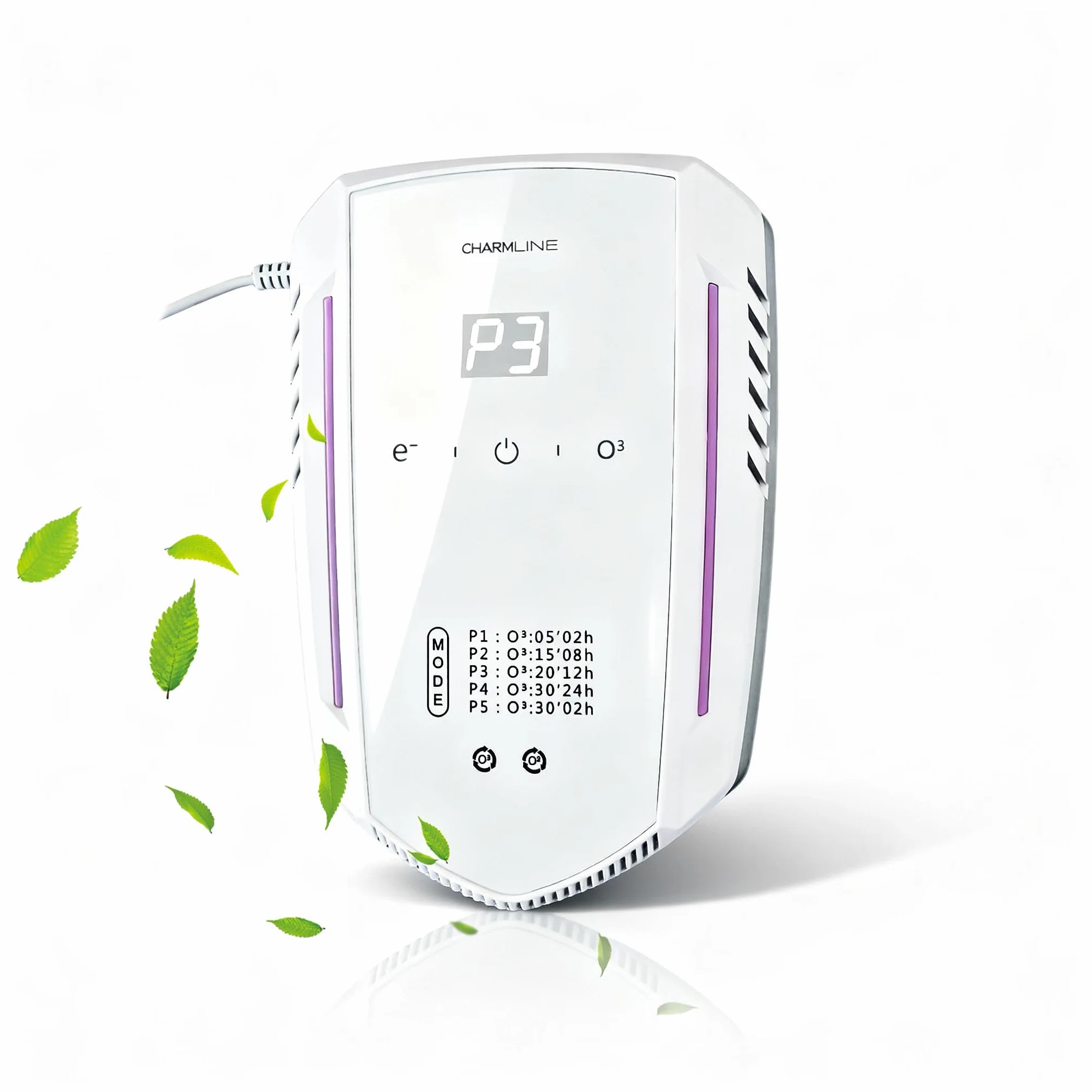 Charmline Purificador de Aire con Ozono e Iones Negativos, Eliminador de Olores, Generador de Ozono para Hogar