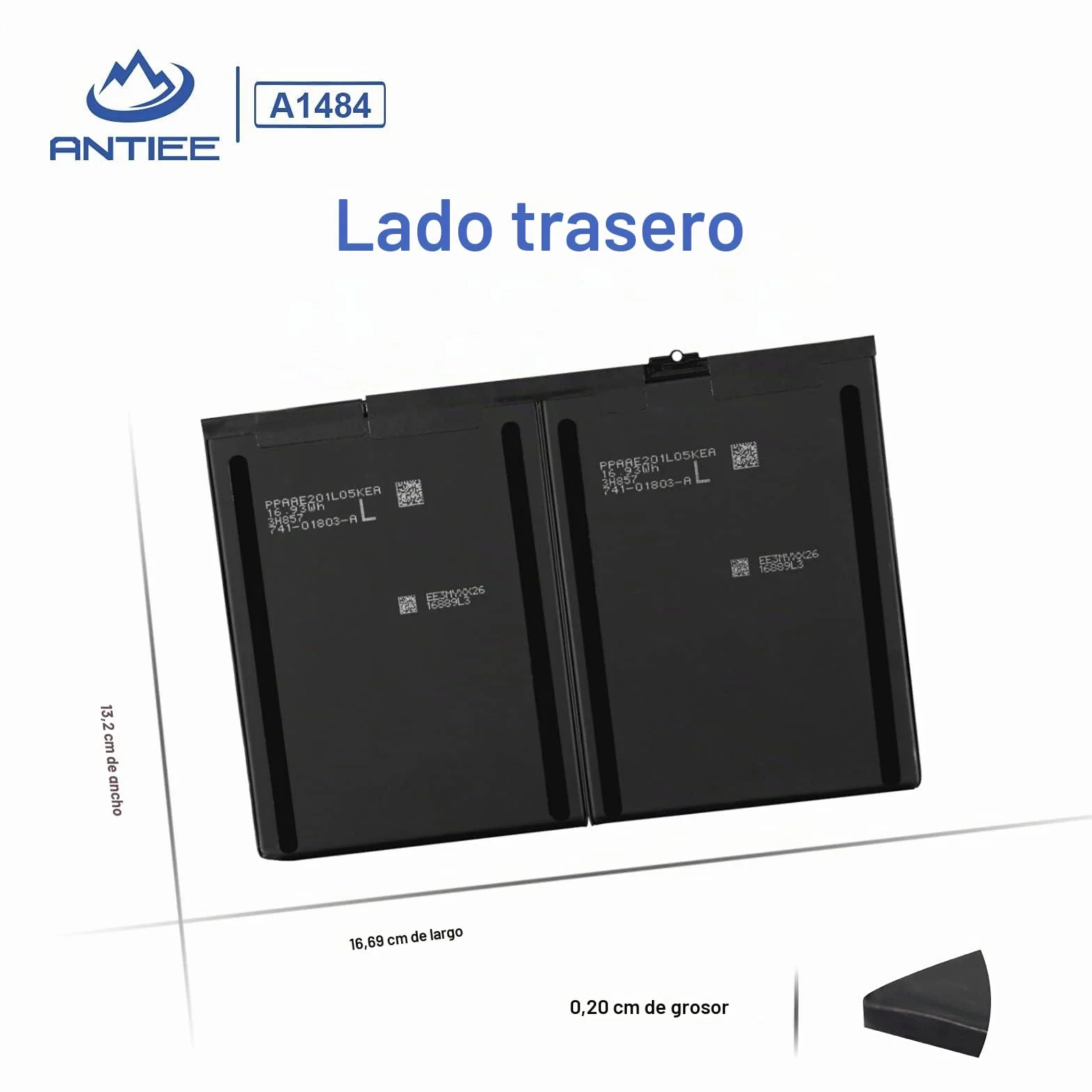 A1484 - Batería de Repuesto Compatible con iPad 2017, A1822, A1823, | iPad 2018, A1893, A1954, iPad Air A1474, A1475, A1476, MD785LL/A MD786LL/A MD787LL/A A MD785 ANTIEE 8827mAh 32.9Wh