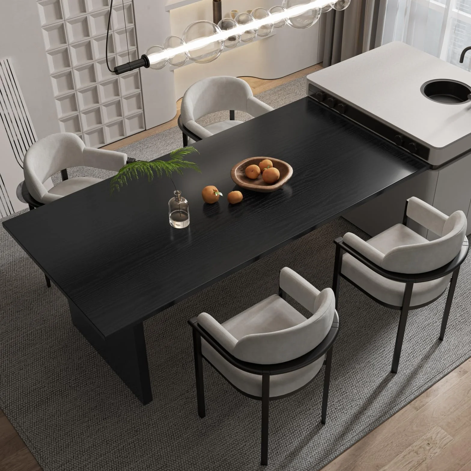 Abyssaly Vinilo Adhesivo Muebles Madera, Negro Mate Efecto, Impermeable, 30cm x 200cm