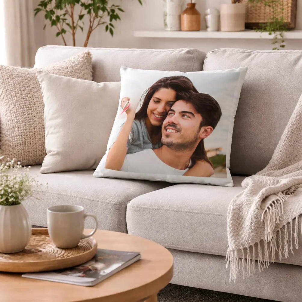 Cojín Personalizado con Foto y Texto 35x35 Regalo Original