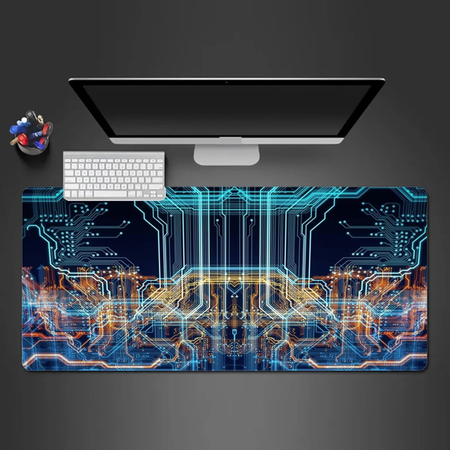 Alfombrilla Raton Gaming XXL 1200x600x2cm Alfombrilla de Ratón Grande Alfombrilla Gaming de Escritorio con Base Antideslizante para Gamers PC y Portátil (Verde Abstracto)