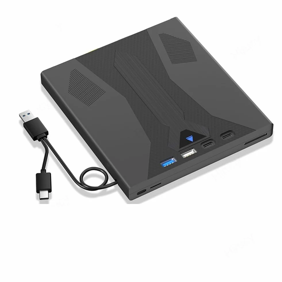 Grabadora de BLU-Ray Externa, Compatible con Discos de 100 GB, USB 3.0 y Reproductor de DVD/CD/BD Tipo C, Unidad Óptica BLU-Ray 3D para Portátil.