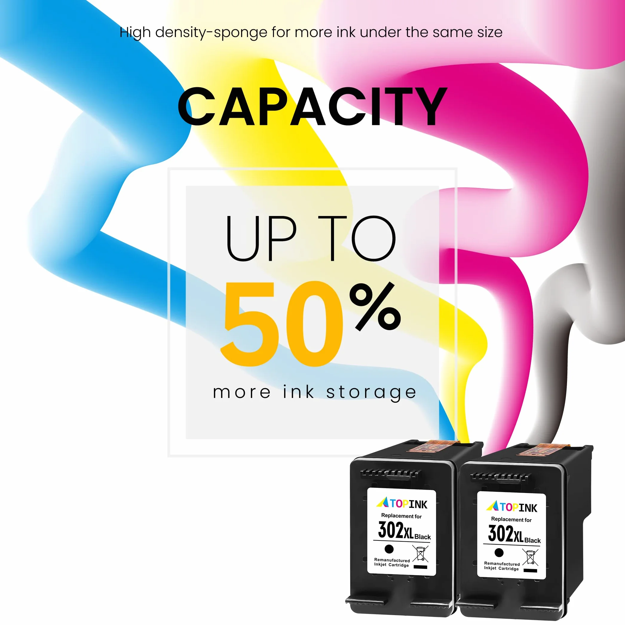 302XL Negro Cartucho de Tinta Compatible con Tinta HP 302XL, 302 XL Negro Compatible con HP DeskJet 3639 2130 3630 3636 1110 OfficeJet 3833 3830 3831 5230 Envy 4520 4525 4527 4524