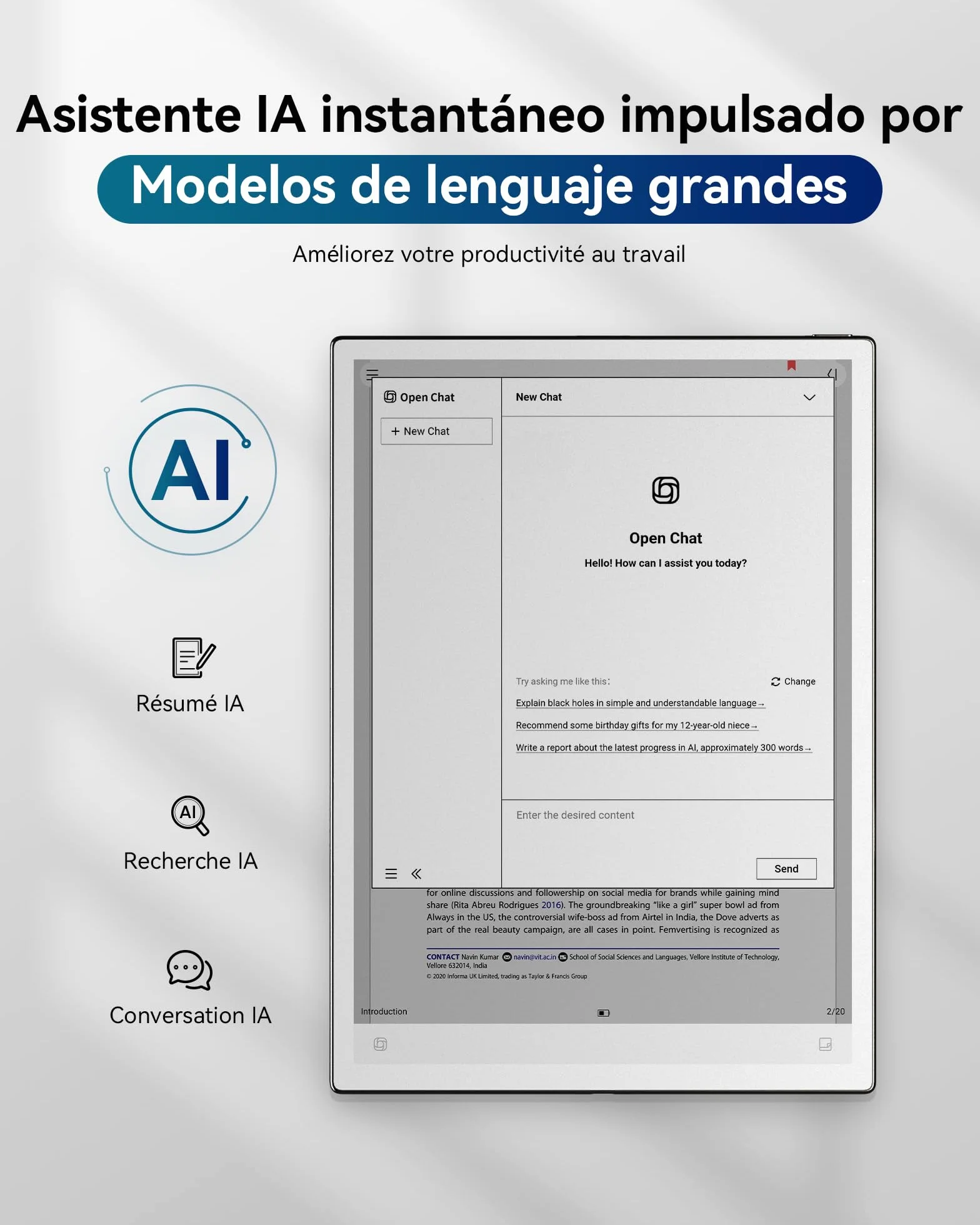 iflytek AINOTE 2 10.65" Tablet de Papel Toma de Notas con IA para Reuniones Delgado de 4.2 mm Cuaderno Digital con Voz a Texto Transcripción en 16 Idiomas Escritura Manual a Texto (Lápiz Incluido)