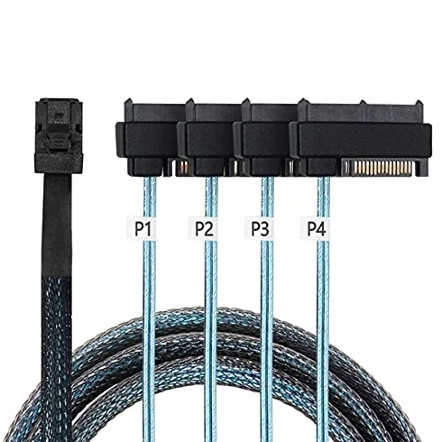 Cablecc Mini host interno SAS SFF-8643 a 4 SAS 29Pin SFF-8482 objetivo disco 6Gbps servidor de datos Raid Cable 50CM