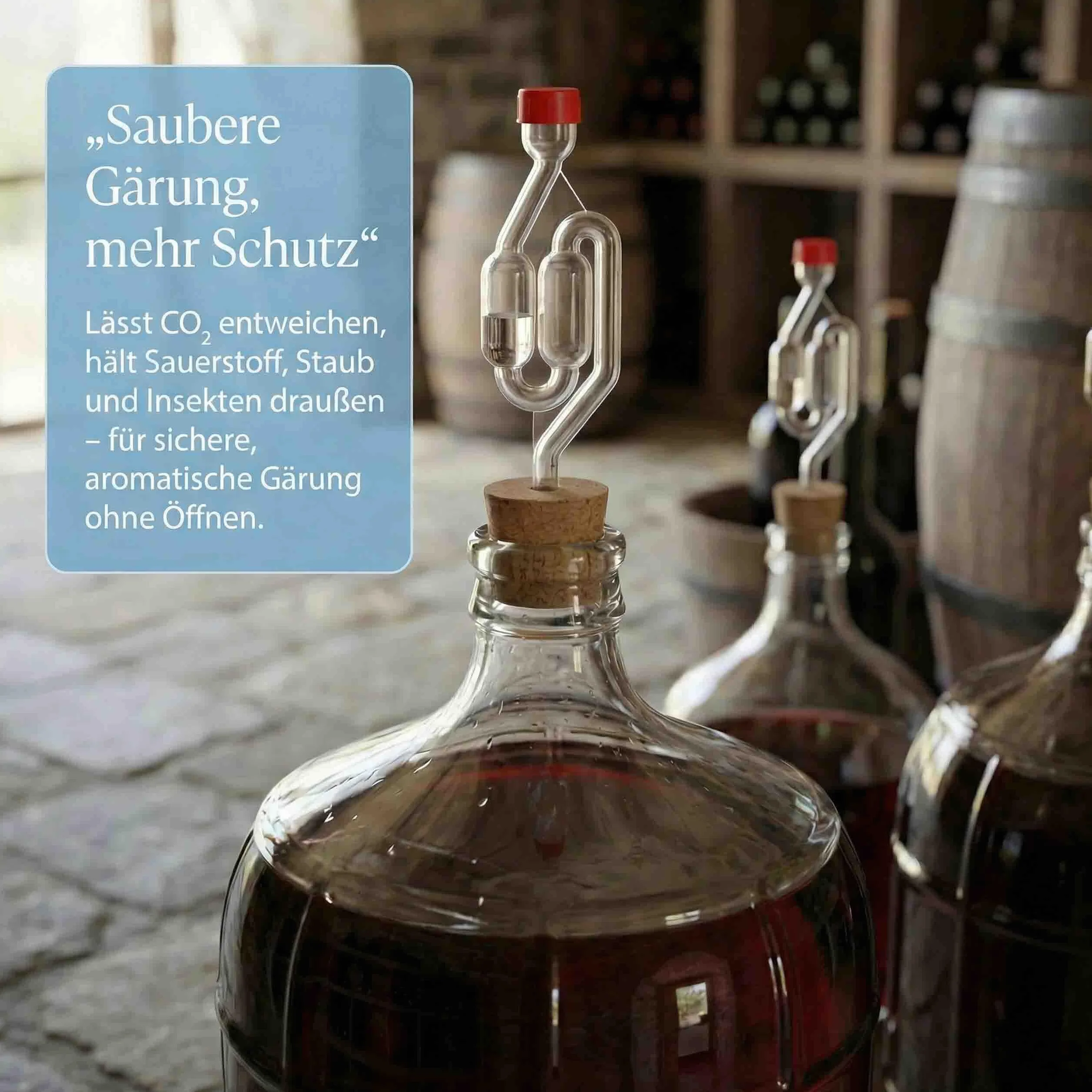 Lantelme Tubo de fermentación rojo de plástico para vino, cerveza, chucrut, kimchi