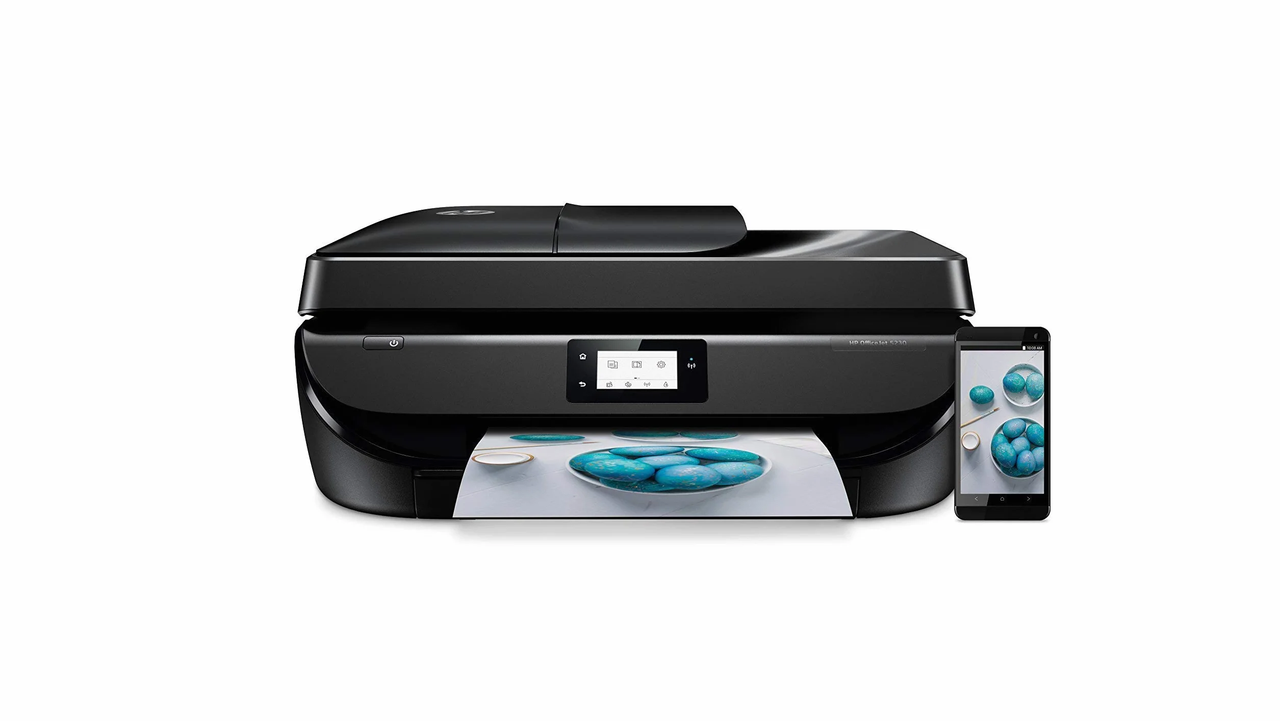HP Officejet 5230 – Impresora multifunción inalámbrica (tinta, Wi-Fi, copiar, escanear, impresión a doble cara, 1200 x 1200 ppp, 10 ppm), color negro