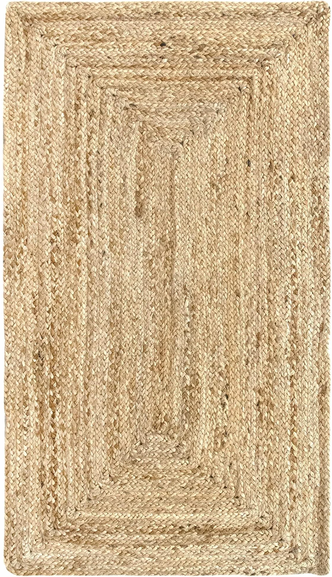 HAMID Alfombra Yute Alhambra Natural 100% Fibra de Yute Trenzado a Mano (60x110cm)