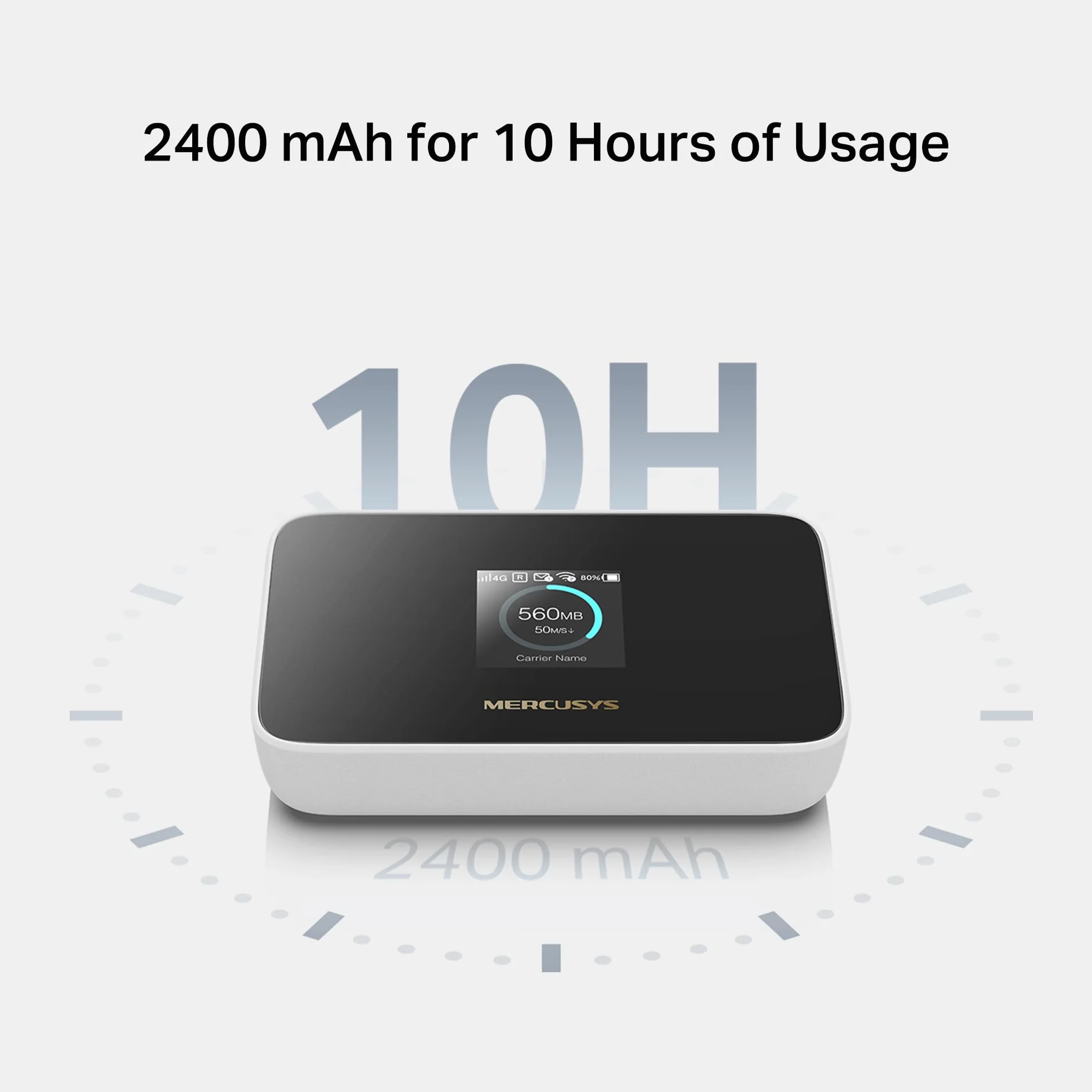 Mercusys MT115 Router WiFi portátil para Viajes con Tarjeta SIM sin Contrato, 4G LTE 150 Mbps, Wi-Fi 6 AX300, hasta 10 Dispositivos, batería de 2400 mAh, hasta 10 Horas de autonomía