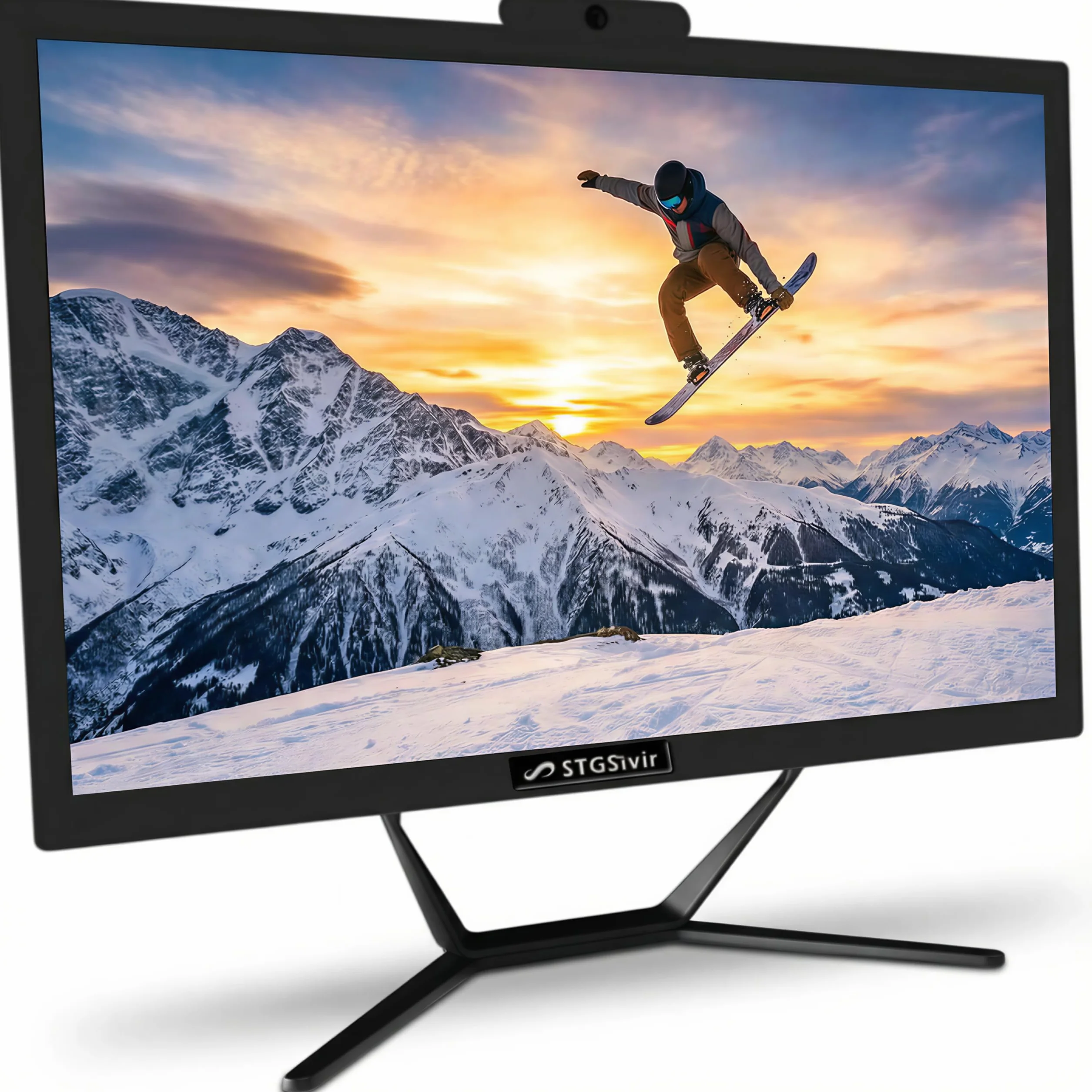 STGsivir All in One PC, Ordenador Todo en uno，Pantalla FHD de 24", Core i7 hasta 4.0 GHz, 16GB RAM, 512GB SSD, WiFi, BlueTBoth 5.0, Windows11 Pro, Negro