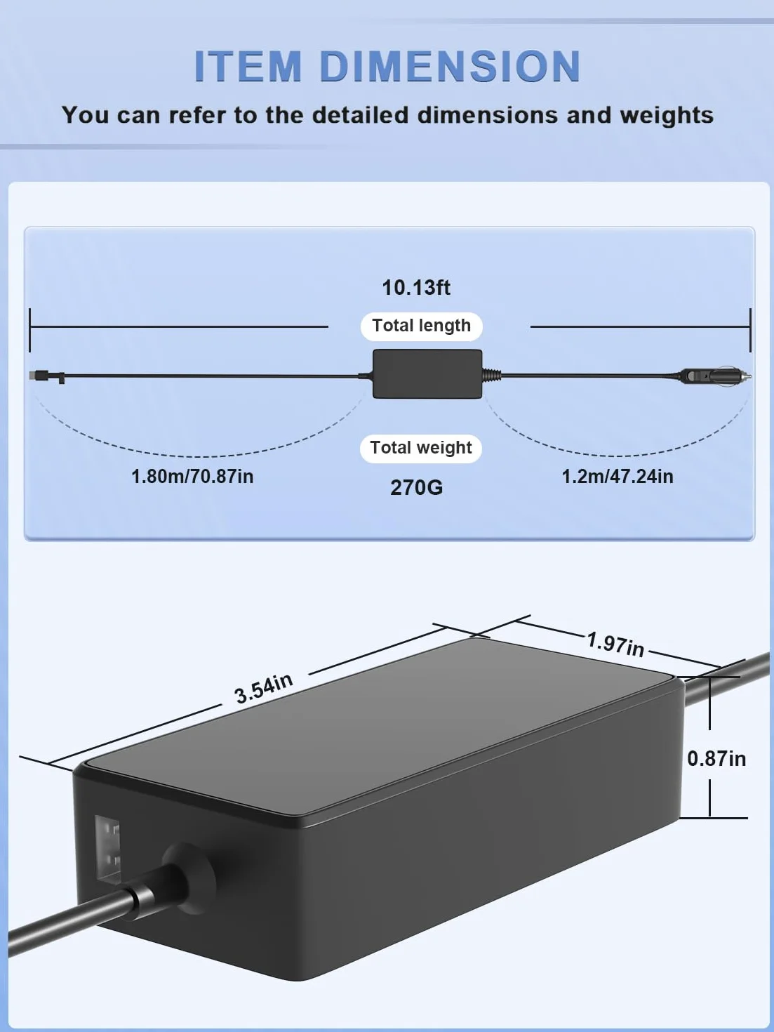 USB C 100W 12V Cargador Compatible con Automóvil Lenovo/HP/DELL/Acer/ASUS/MacBook/Samsung/MSI/LG Surface Pro 11 10 9 8 7+ Google Chromebook Laptop iPad ROG Ally Legion Go Otros Dispositivos
