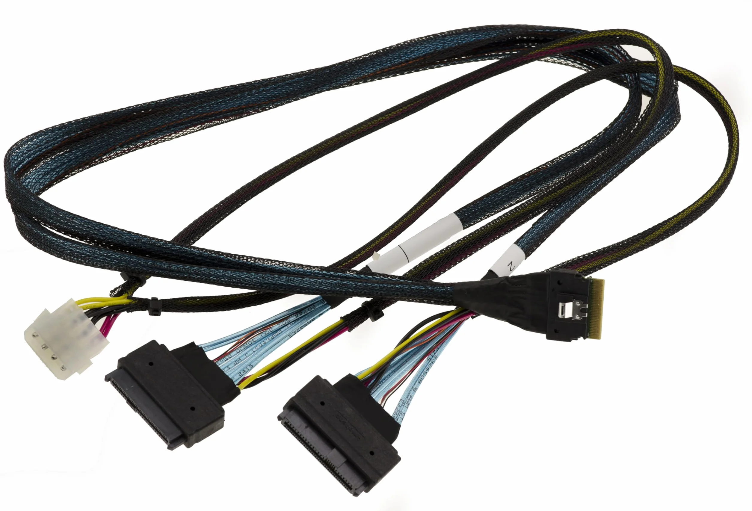 KALEA-INFORMATIQUE Cable PCIe 4.0 con conectores Slim SAS SFF-8654 8i de 74 patillas a 2x SFF-8639 de 68 patillas U2 U3 de 70 cm de longitud