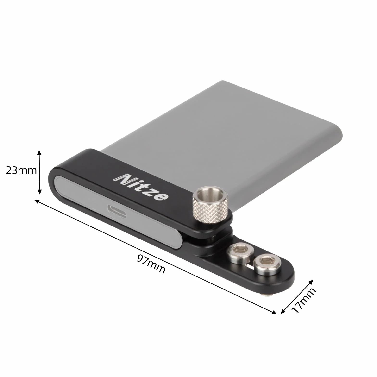 Nitze T7 SSD Soporte de Montaje Compatible con Samsung T7, Soporte SSD de Aleación de Aluminio Compatible con Jaula de Cámara para BMPCC 4K 6K - N42-T7
