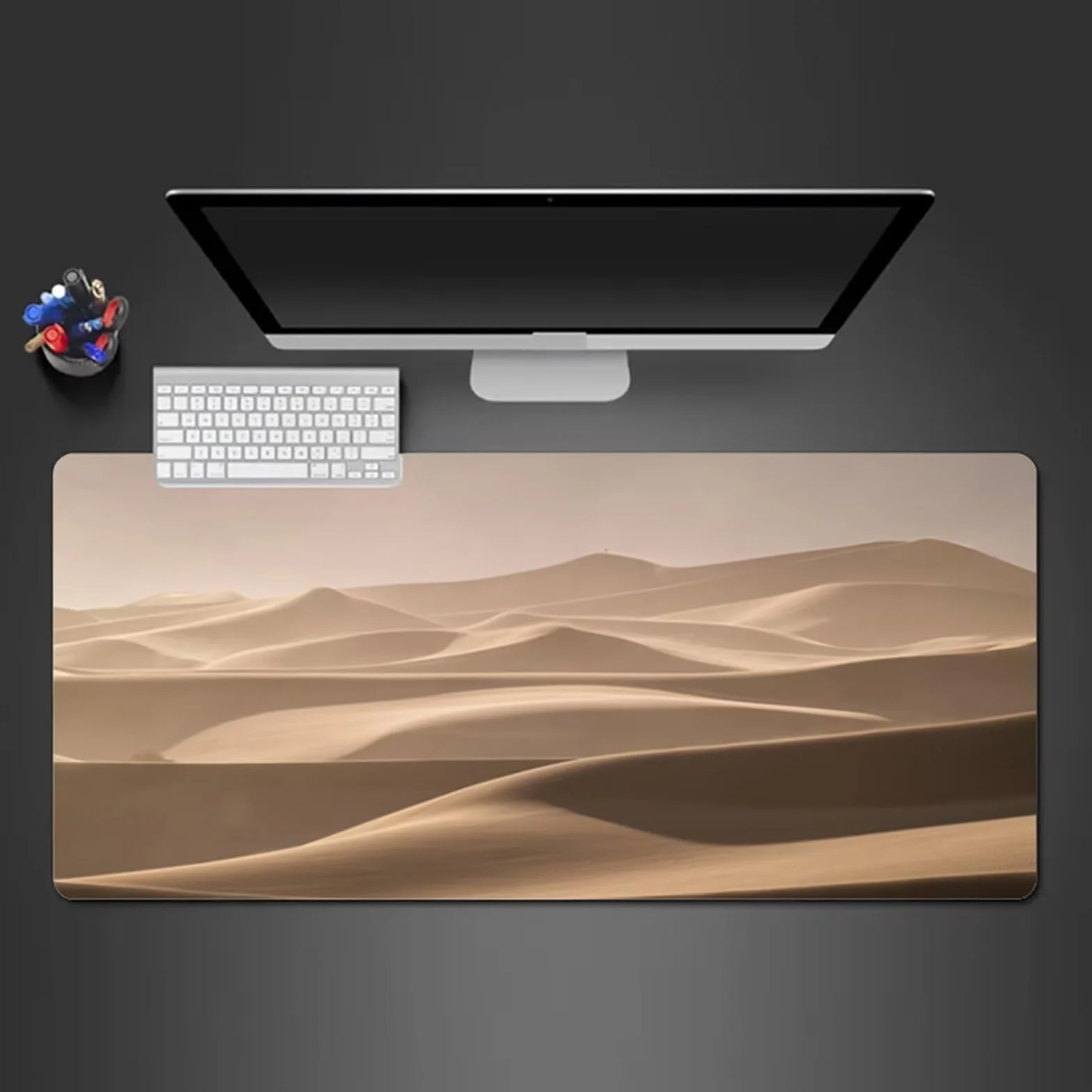Alfombrilla Raton Gaming XXL 1200x600x2cm Alfombrilla de Ratón Grande Alfombrilla Gaming de Escritorio con Base Antideslizante para Gamers PC y Portátil (Paisaje del Desierto)