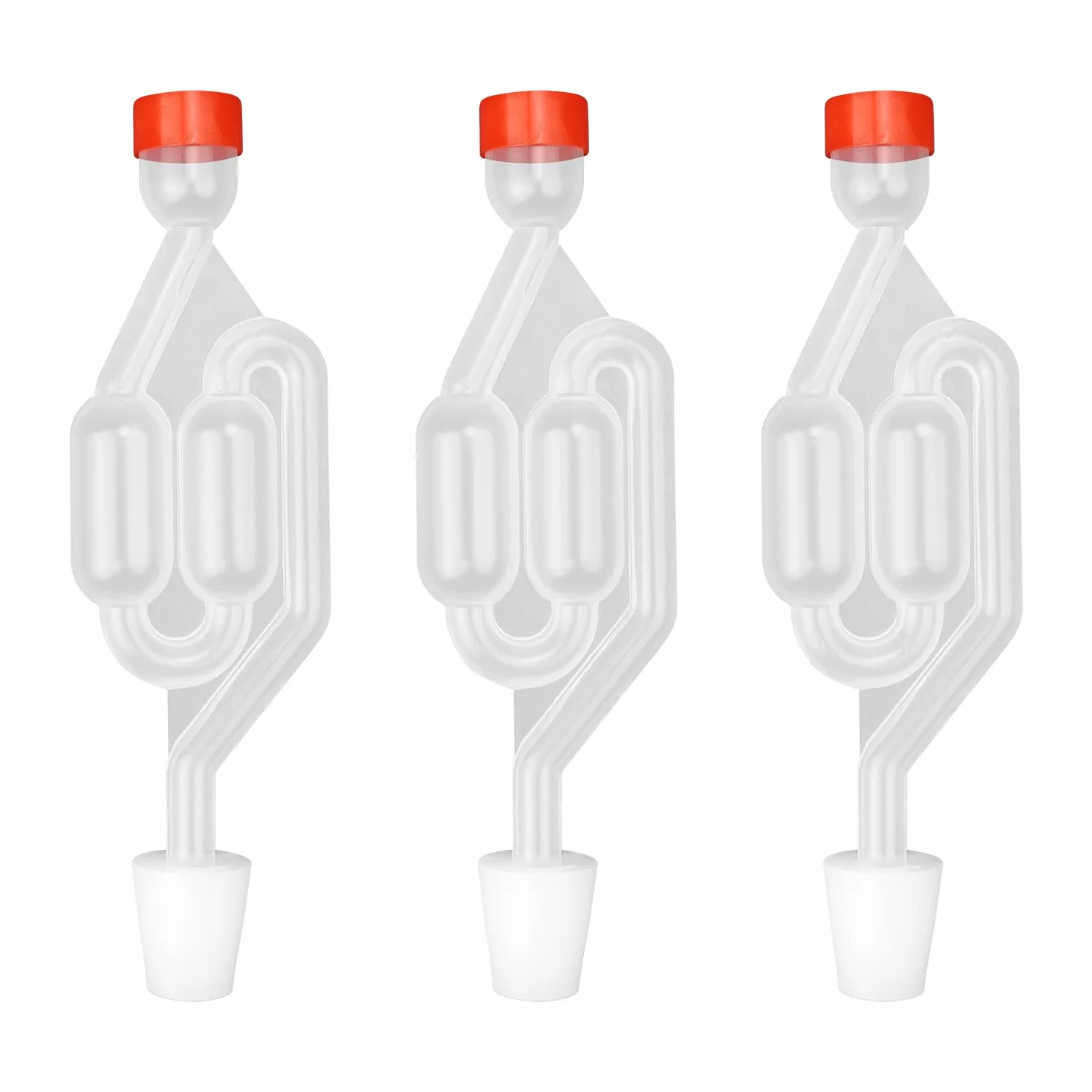Tubo de Fermentación Airlock,HASLED Airlock Esclusas con Tapón de Goma,Bloqueo de Válvula Esclusa de Aire Para Elaborar Cerveza,Vino,Chucrut Fermentado